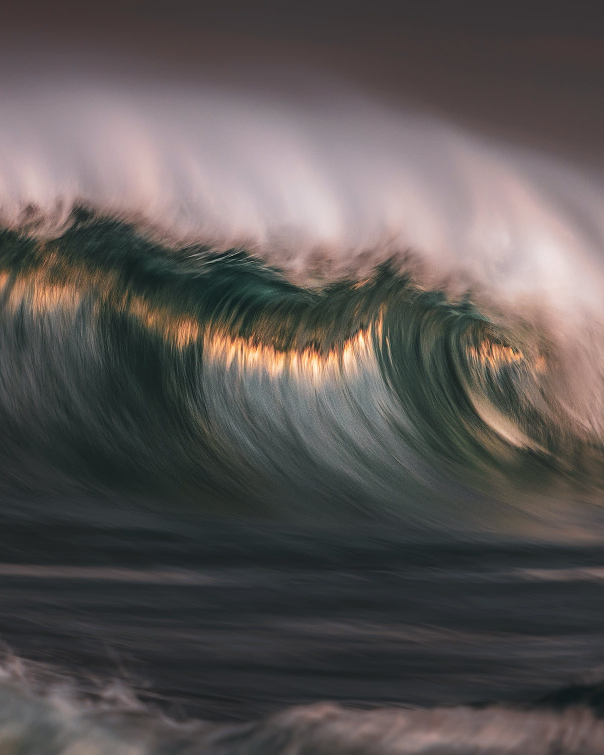 Crashing Wave at Sunset Photo Mural Wallpaper