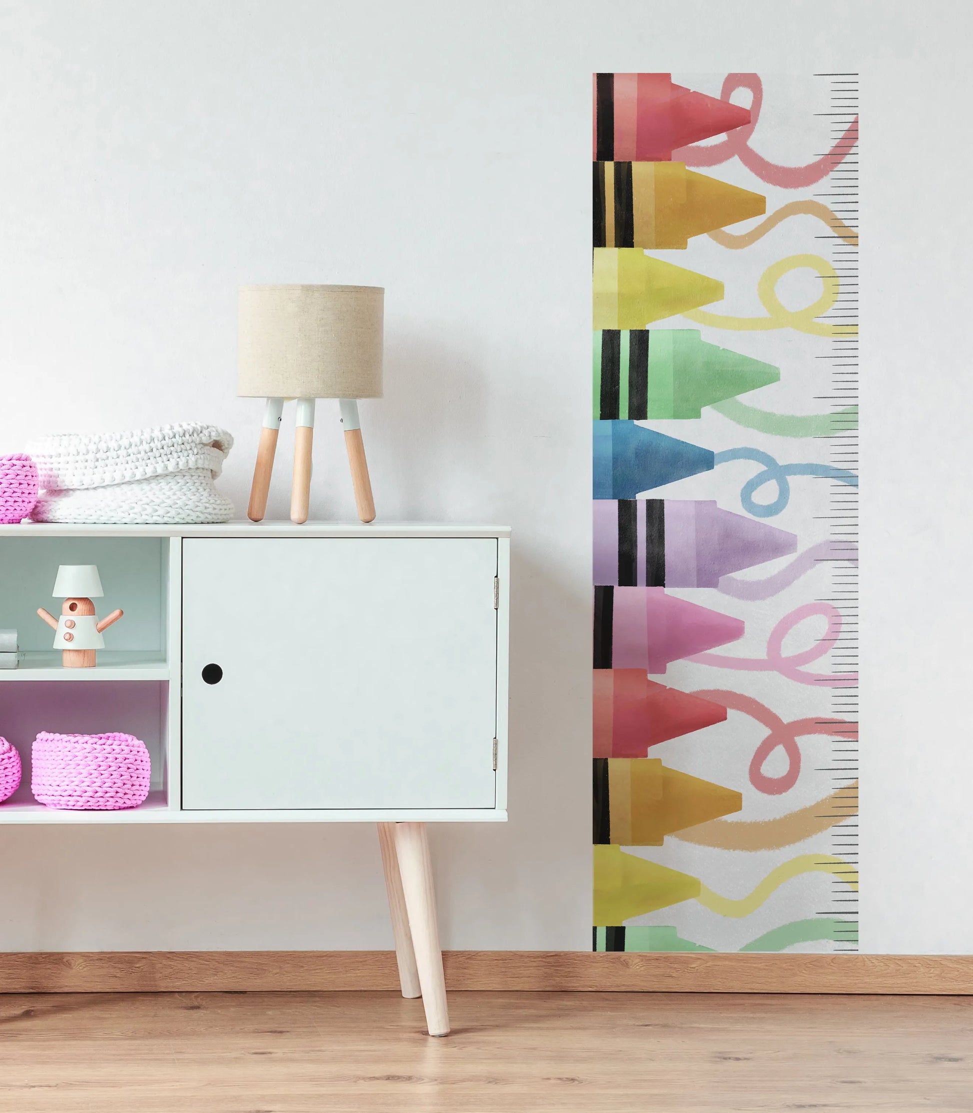 Colourful Crayons Height Chart Decal from Olive et Oriel where you can shop wallpaper and artworks online