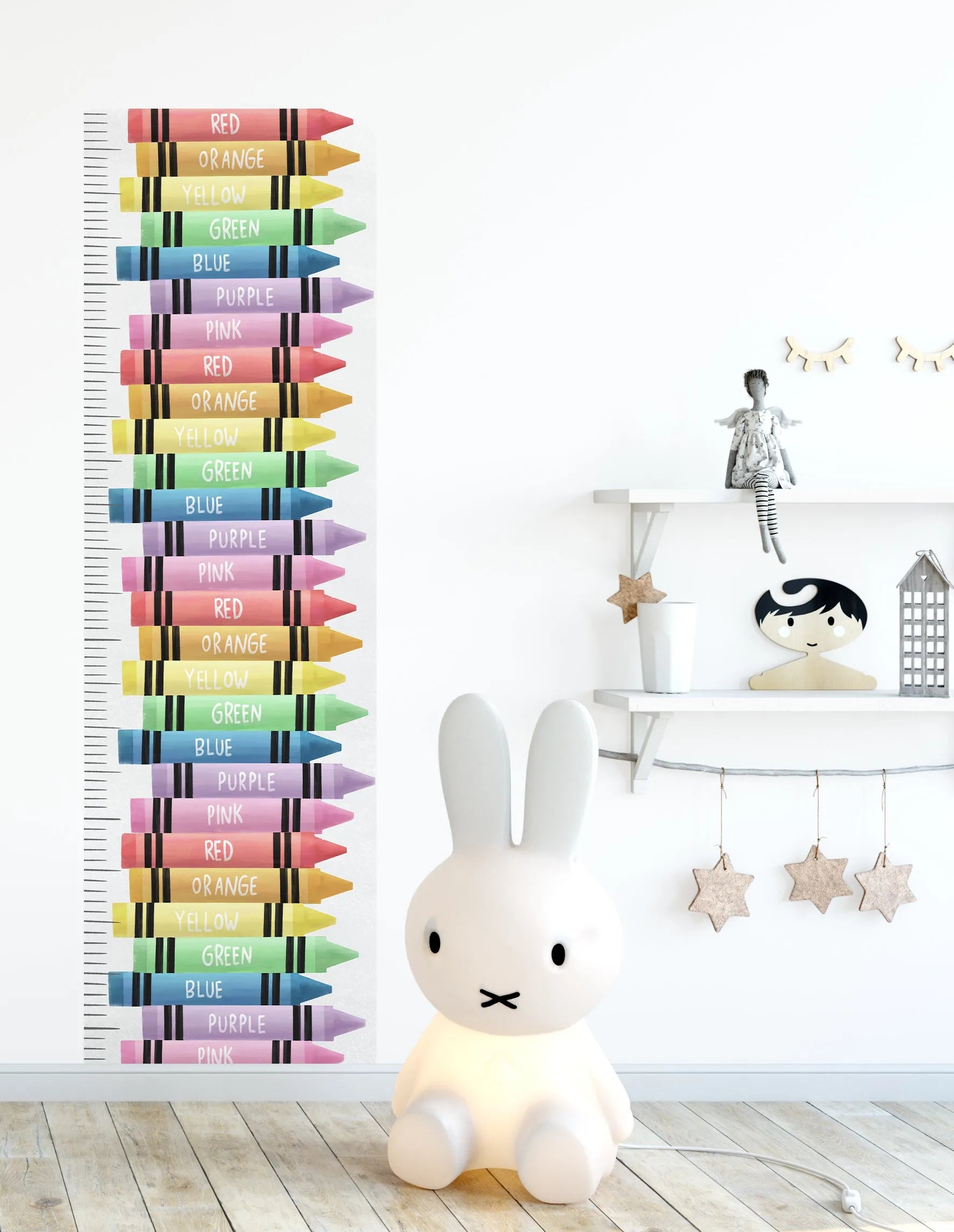 Crayon Stack Height Chart Decal from Olive et Oriel where you can shop wallpaper and artworks online