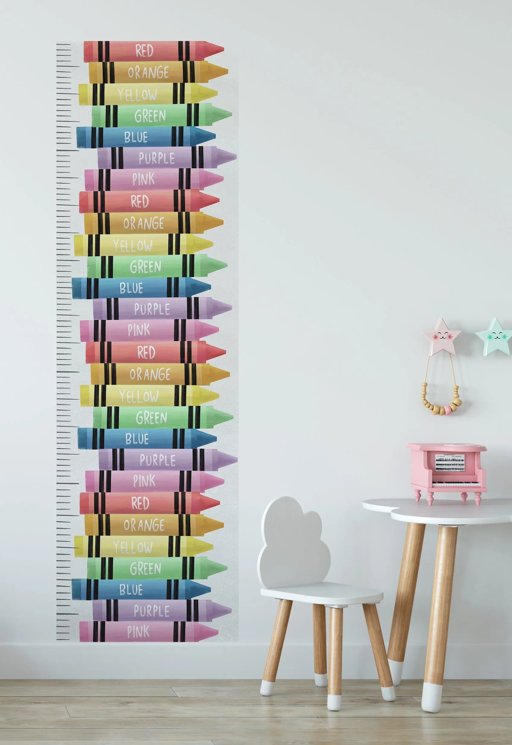 Crayon Stack Height Chart Decal from Olive et Oriel where you can shop wallpaper and artworks online