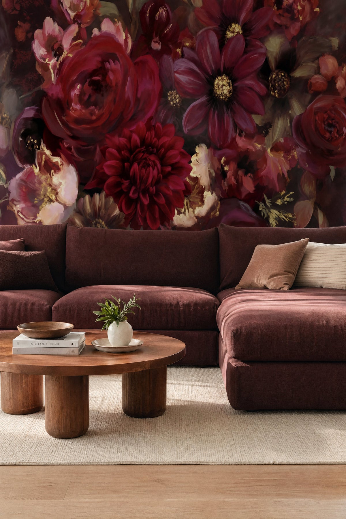 Crimson Bloom Mural Wallpaper