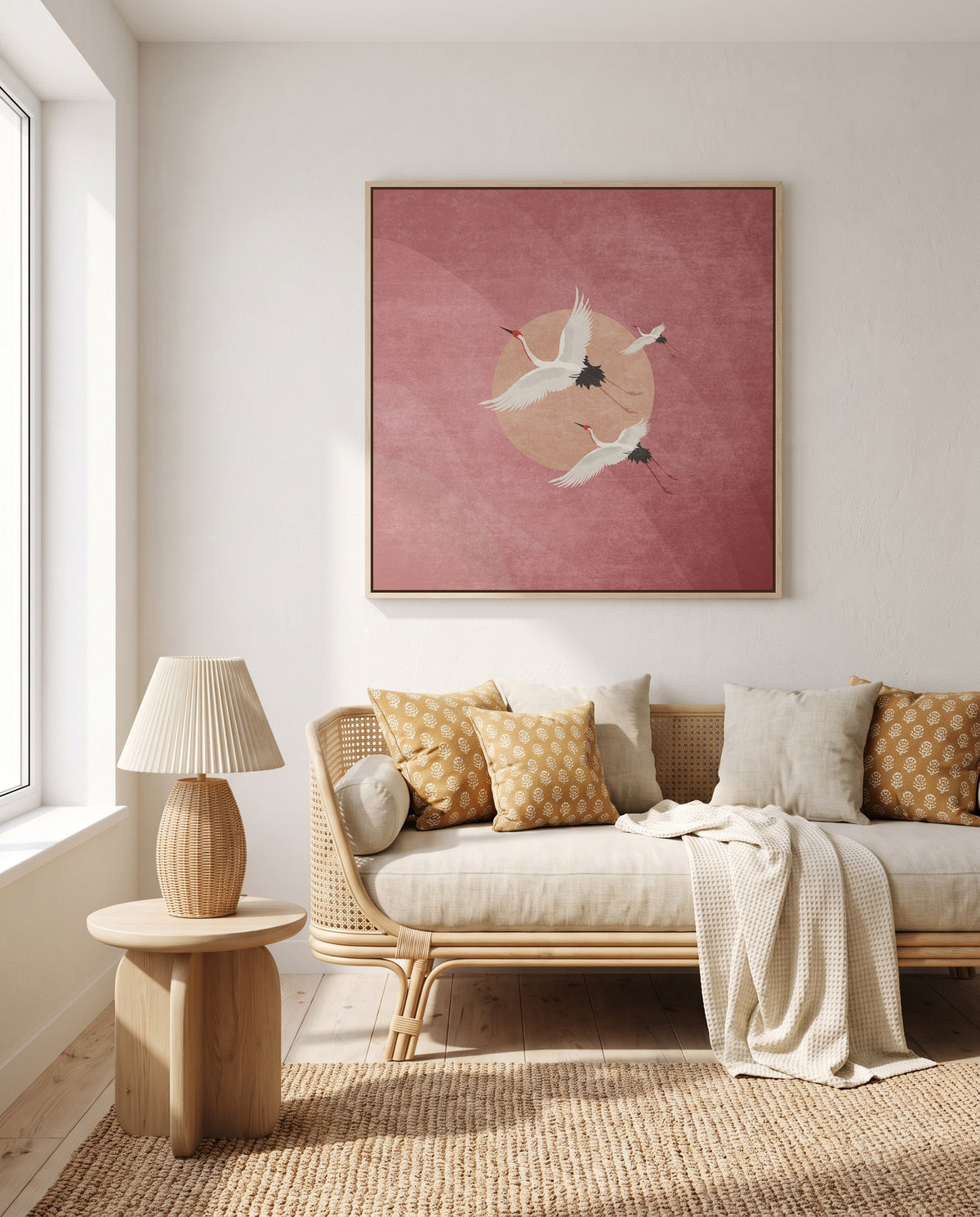 Crimson Flight by Emel Tunaboylu | Framed Canvas Art Print