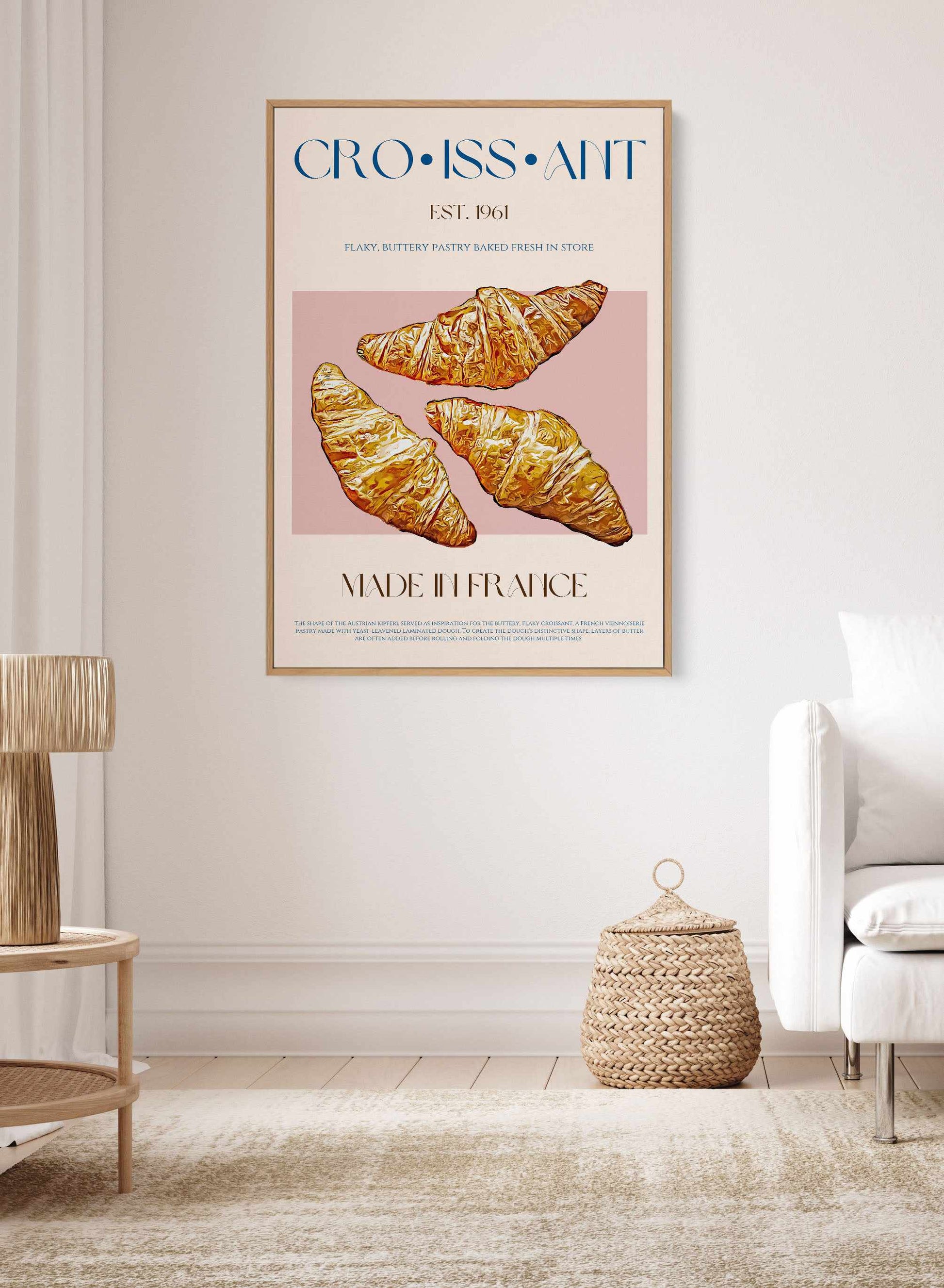 Croissant Print By Nazma Khokbar | Framed Canvas Art Print from Olive et Oriel where you can shop wallpaper and artworks online