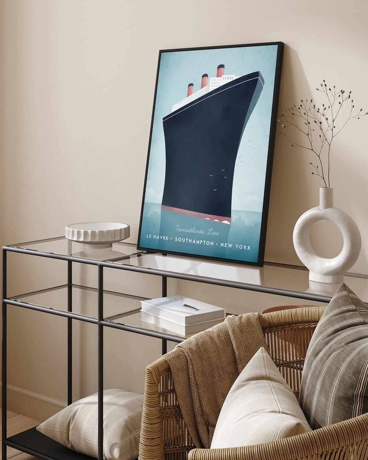 Cruise Ship by Henry Rivers | Framed Canvas Art Print from Olive et Oriel where you can shop wallpaper and artworks online