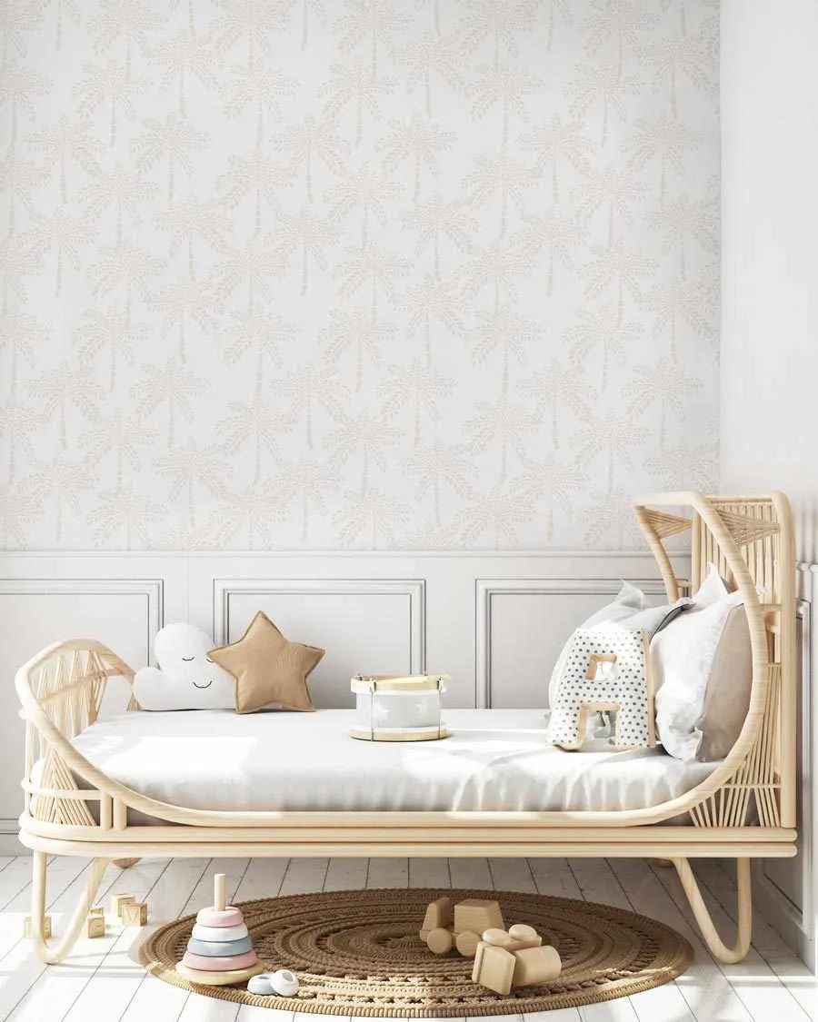 Cruisey Palms in Sand Wallpaper-Wallpaper-Buy Kids Removable Wallpaper Online Our Custom Made Children√¢‚Ç¨‚Ñ¢s Wallpapers Are A Fun Way To Decorate And Enhance Boys Bedroom Decor And Girls Bedrooms They Are An Amazing Addition To Your Kids Bedroom Walls Our Collection of Kids Wallpaper Is Sure To Transform Your Kids Rooms Interior Style From Pink Wallpaper To Dinosaur Wallpaper Even Marble Wallpapers For Teen Boys Shop Peel And Stick Wallpaper Online Today With Olive et Oriel