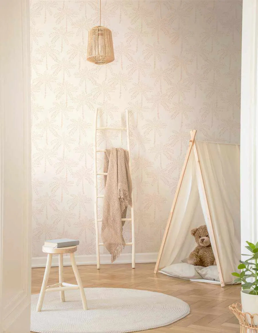 Cruisey Palms in Sand Wallpaper-Wallpaper-Buy Kids Removable Wallpaper Online Our Custom Made Children√¢‚Ç¨‚Ñ¢s Wallpapers Are A Fun Way To Decorate And Enhance Boys Bedroom Decor And Girls Bedrooms They Are An Amazing Addition To Your Kids Bedroom Walls Our Collection of Kids Wallpaper Is Sure To Transform Your Kids Rooms Interior Style From Pink Wallpaper To Dinosaur Wallpaper Even Marble Wallpapers For Teen Boys Shop Peel And Stick Wallpaper Online Today With Olive et Oriel