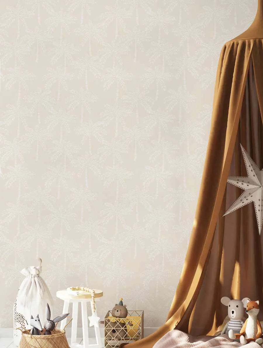 Cruisey Palms in Sand Wallpaper-Wallpaper-Buy Kids Removable Wallpaper Online Our Custom Made Children√¢‚Ç¨‚Ñ¢s Wallpapers Are A Fun Way To Decorate And Enhance Boys Bedroom Decor And Girls Bedrooms They Are An Amazing Addition To Your Kids Bedroom Walls Our Collection of Kids Wallpaper Is Sure To Transform Your Kids Rooms Interior Style From Pink Wallpaper To Dinosaur Wallpaper Even Marble Wallpapers For Teen Boys Shop Peel And Stick Wallpaper Online Today With Olive et Oriel