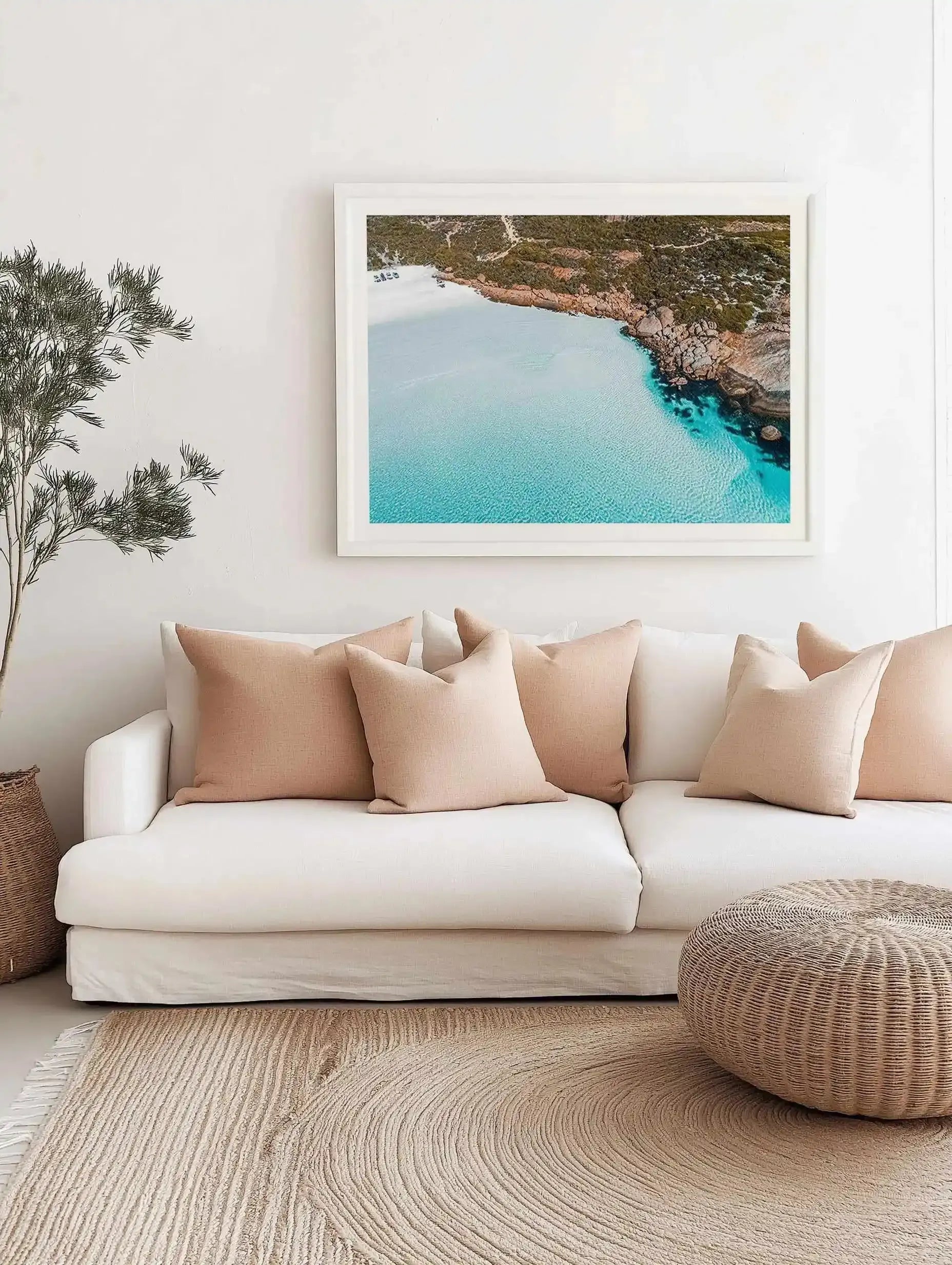 Crystal Waters Wharton Beach | Aerial Photo Wall Art Print from Olive et Oriel where you can shop wallpaper and artworks online