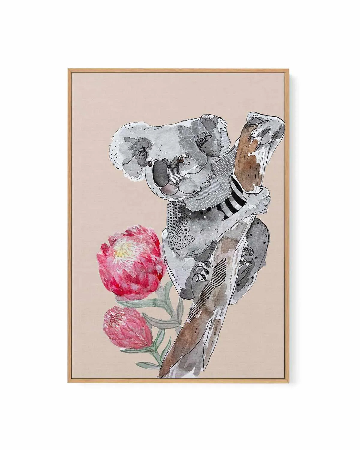 Cutie Koala Beige by Maku Fenaroli | Framed Canvas Art Print from Olive et Oriel where you can shop wallpaper and artworks online