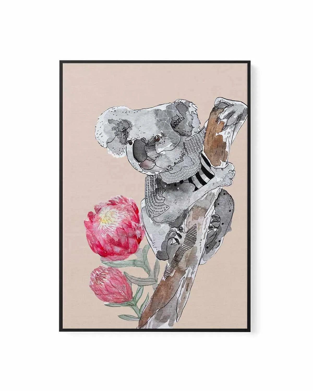 Cutie Koala Beige by Maku Fenaroli | Framed Canvas Art Print from Olive et Oriel where you can shop wallpaper and artworks online