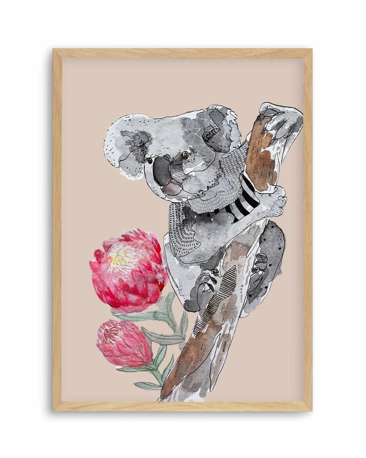 Cutie Koala Beige by Maku Fenaroli | Art Print from Olive et Oriel where you can shop wallpaper and artworks online