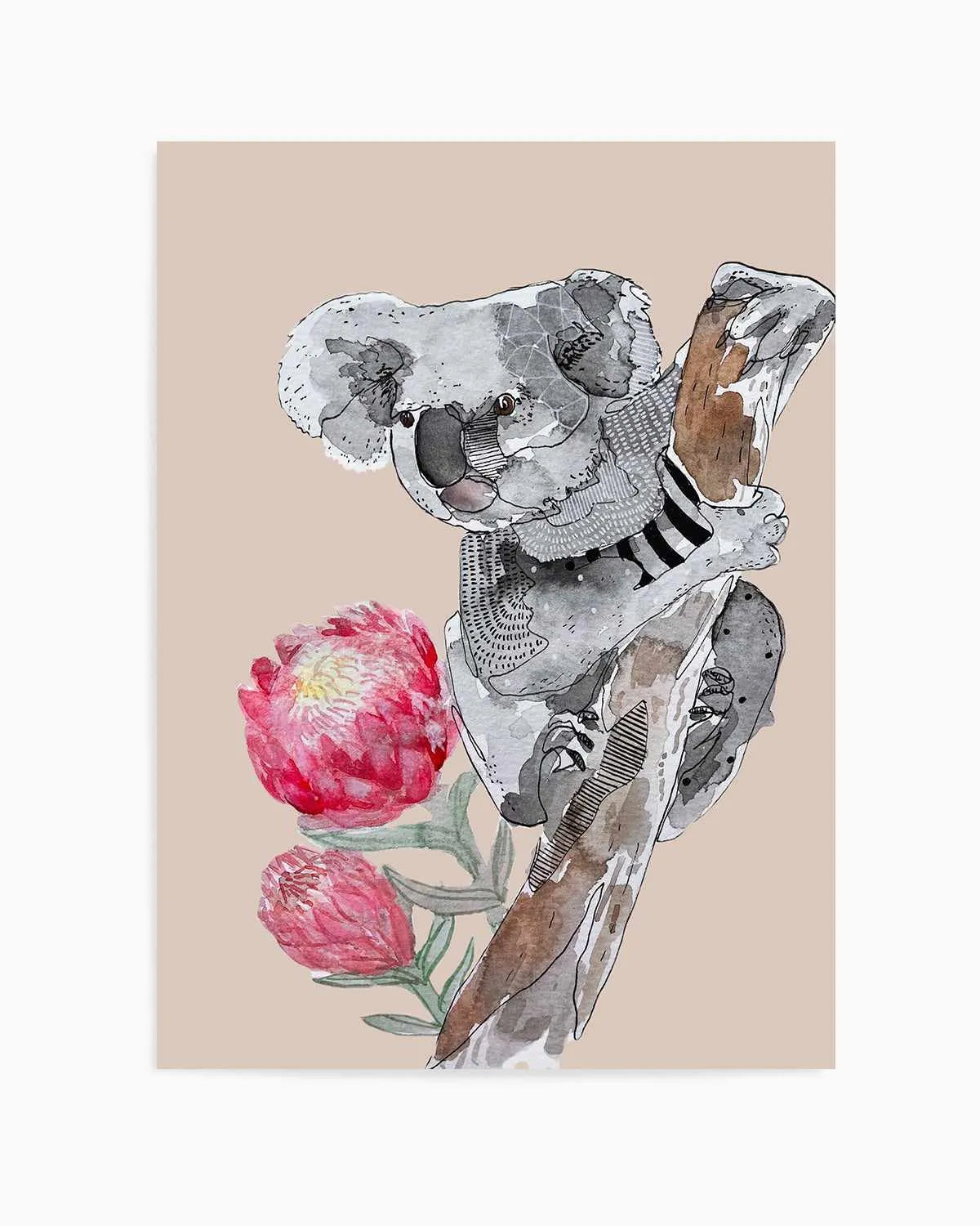 Cutie Koala Beige by Maku Fenaroli | Art Print from Olive et Oriel where you can shop wallpaper and artworks online