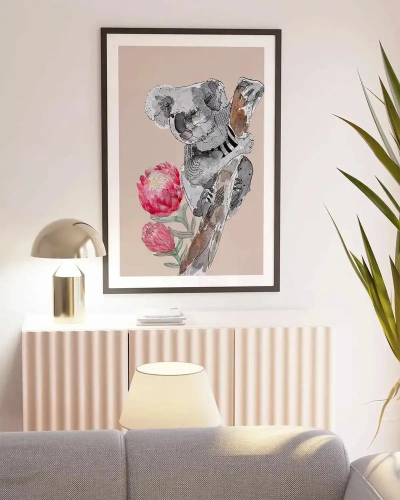 Cutie Koala Beige by Maku Fenaroli | Art Print from Olive et Oriel where you can shop wallpaper and artworks online