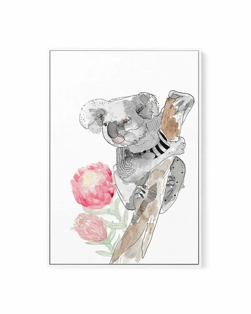 Cutie Koala by Maku Fenaroli | Framed Canvas Art Print from Olive et Oriel where you can shop wallpaper and artworks online