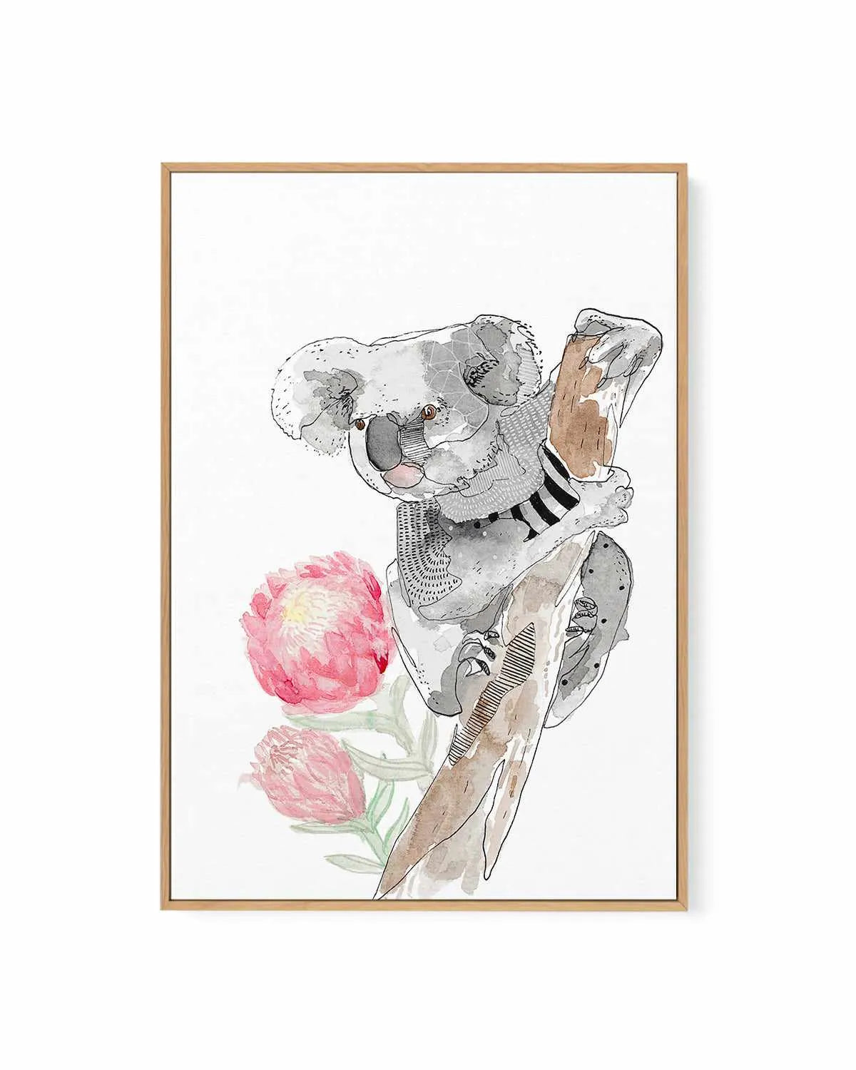 Cutie Koala by Maku Fenaroli | Framed Canvas Art Print from Olive et Oriel where you can shop wallpaper and artworks online