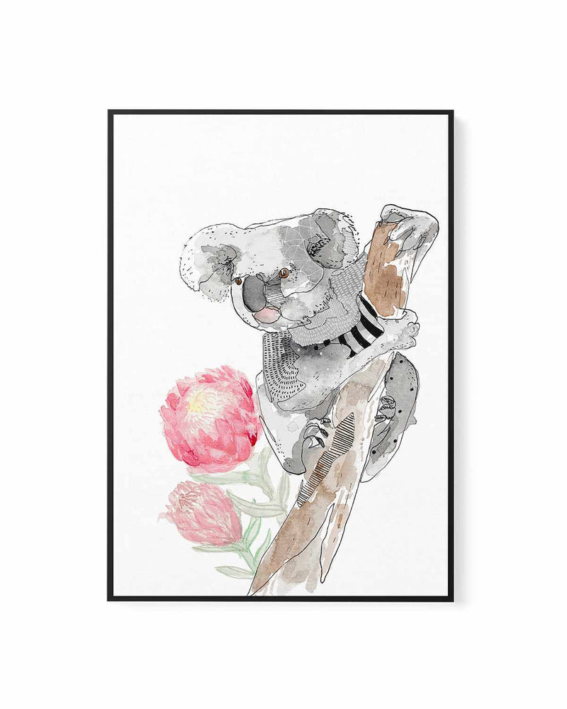 Cutie Koala by Maku Fenaroli | Framed Canvas Art Print
