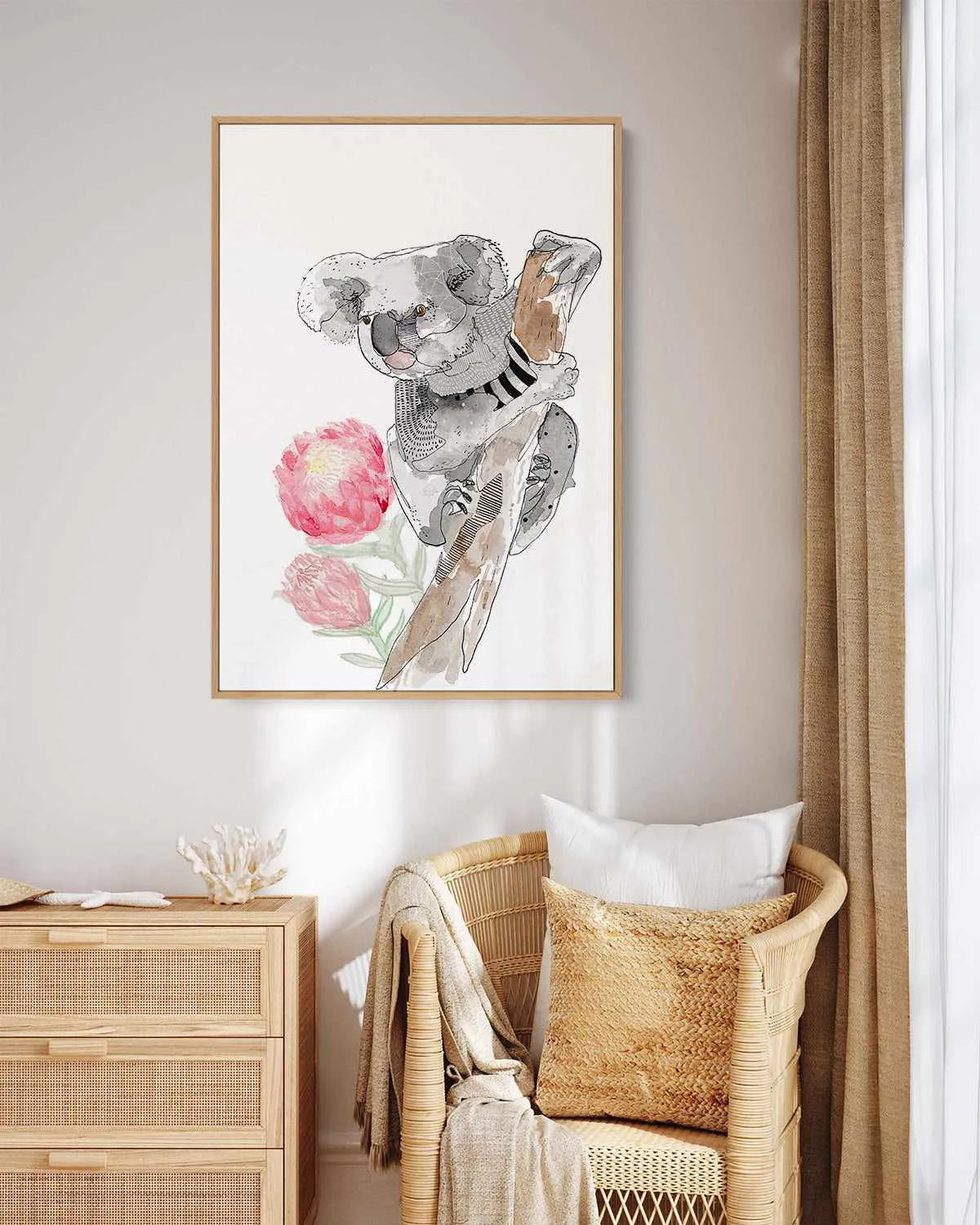 Cutie Koala by Maku Fenaroli | Framed Canvas Art Print from Olive et Oriel where you can shop wallpaper and artworks online