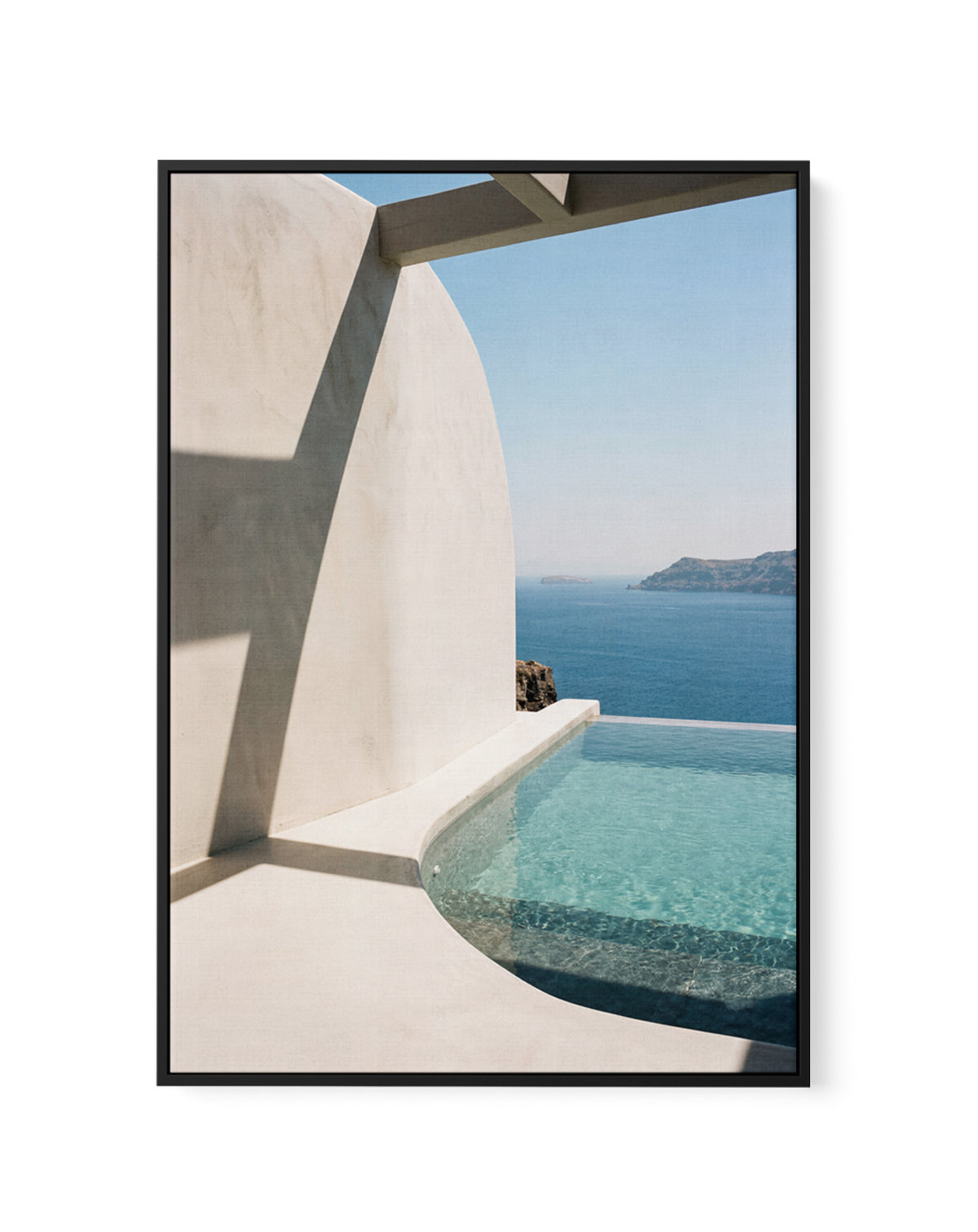 Cycladic Coastal Escape | Framed Canvas Art Print