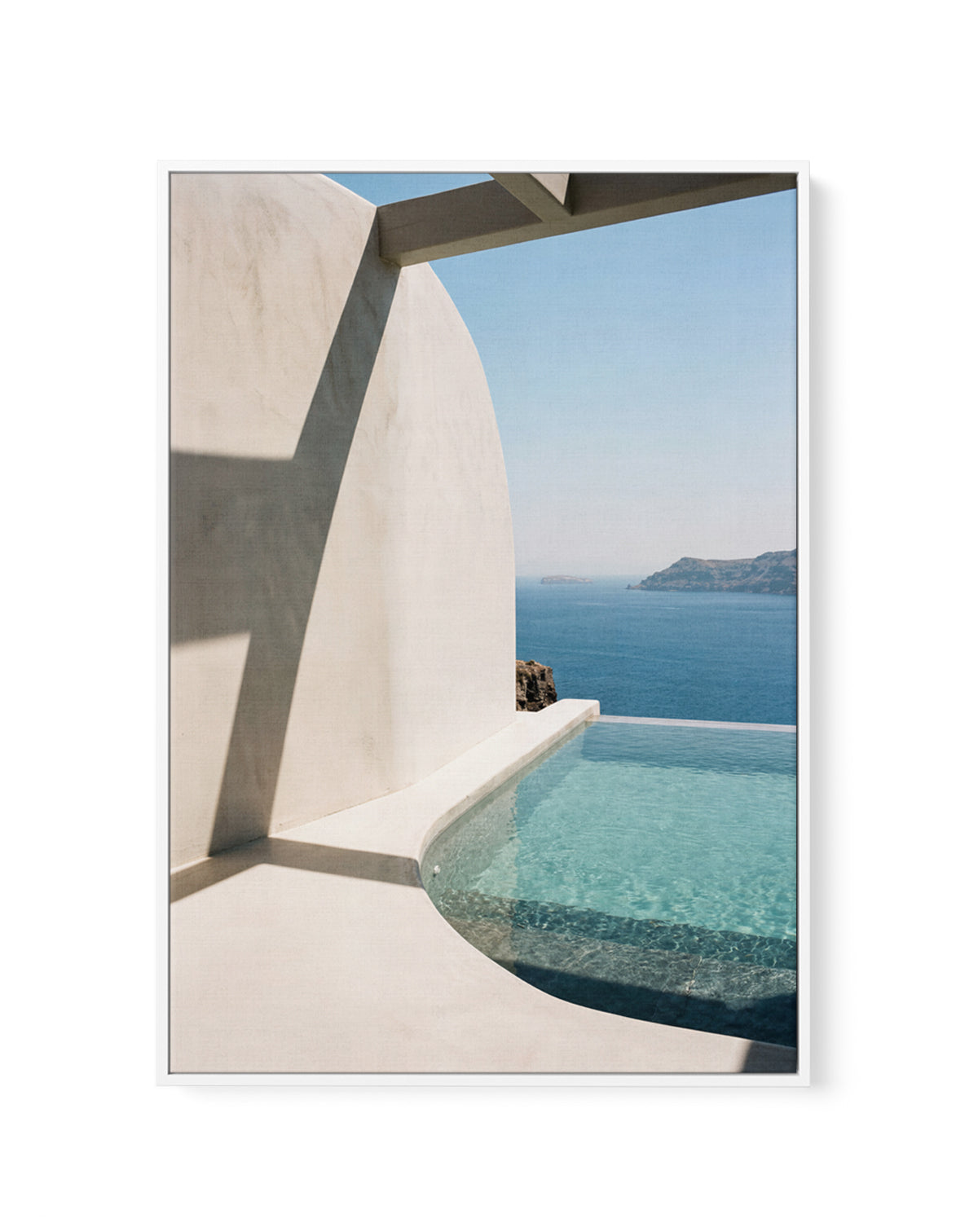 Cycladic Coastal Escape | Framed Canvas Art Print