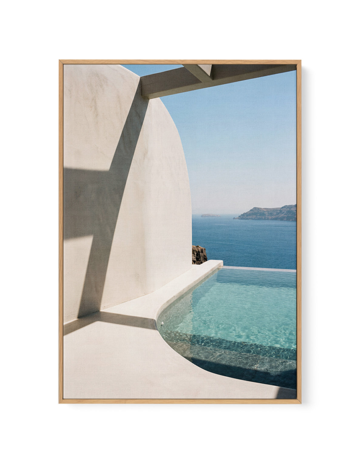 Cycladic Coastal Escape | Framed Canvas Art Print