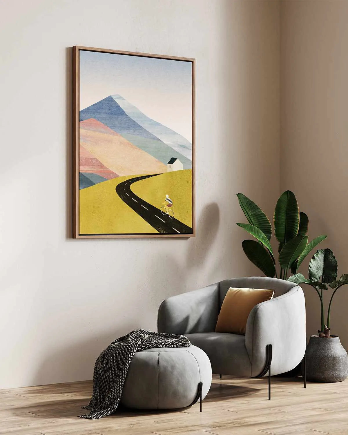 Cycling Home by Henry Rivers | Framed Canvas Art Print from Olive et Oriel where you can shop wallpaper and artworks online