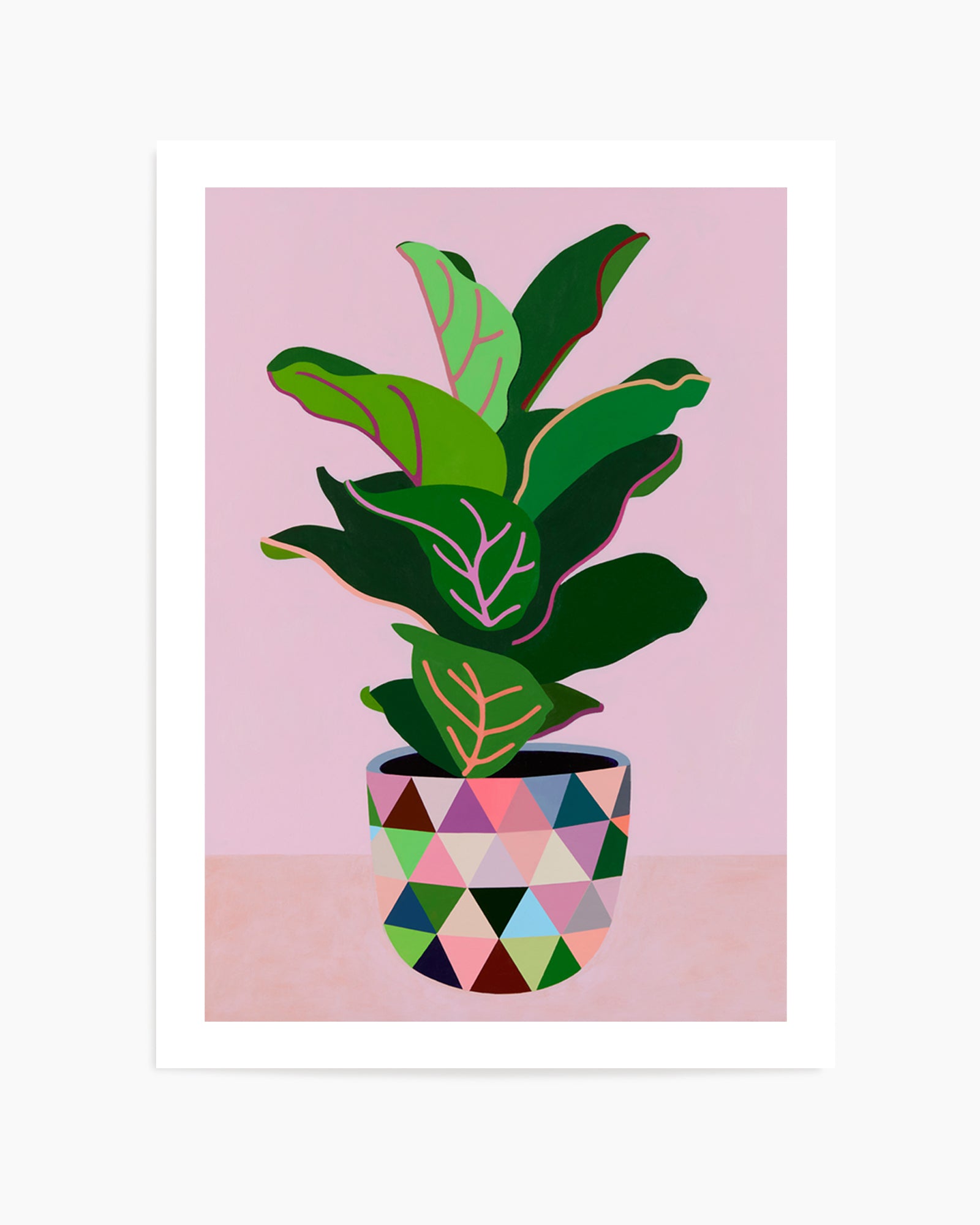 Plant with Pink Vase by Naomi Taitz Duffy | Art Print
