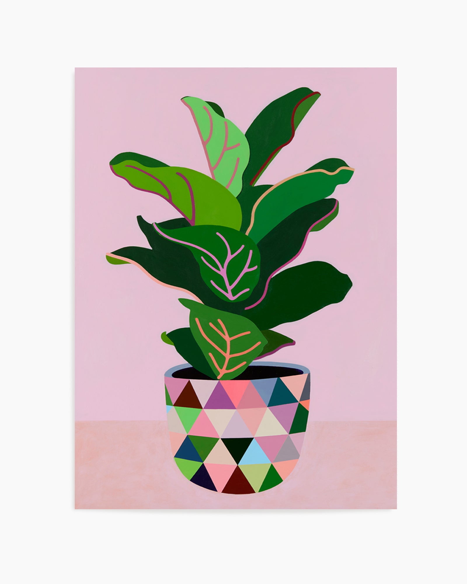 Plant with Pink Vase by Naomi Taitz Duffy | Art Print
