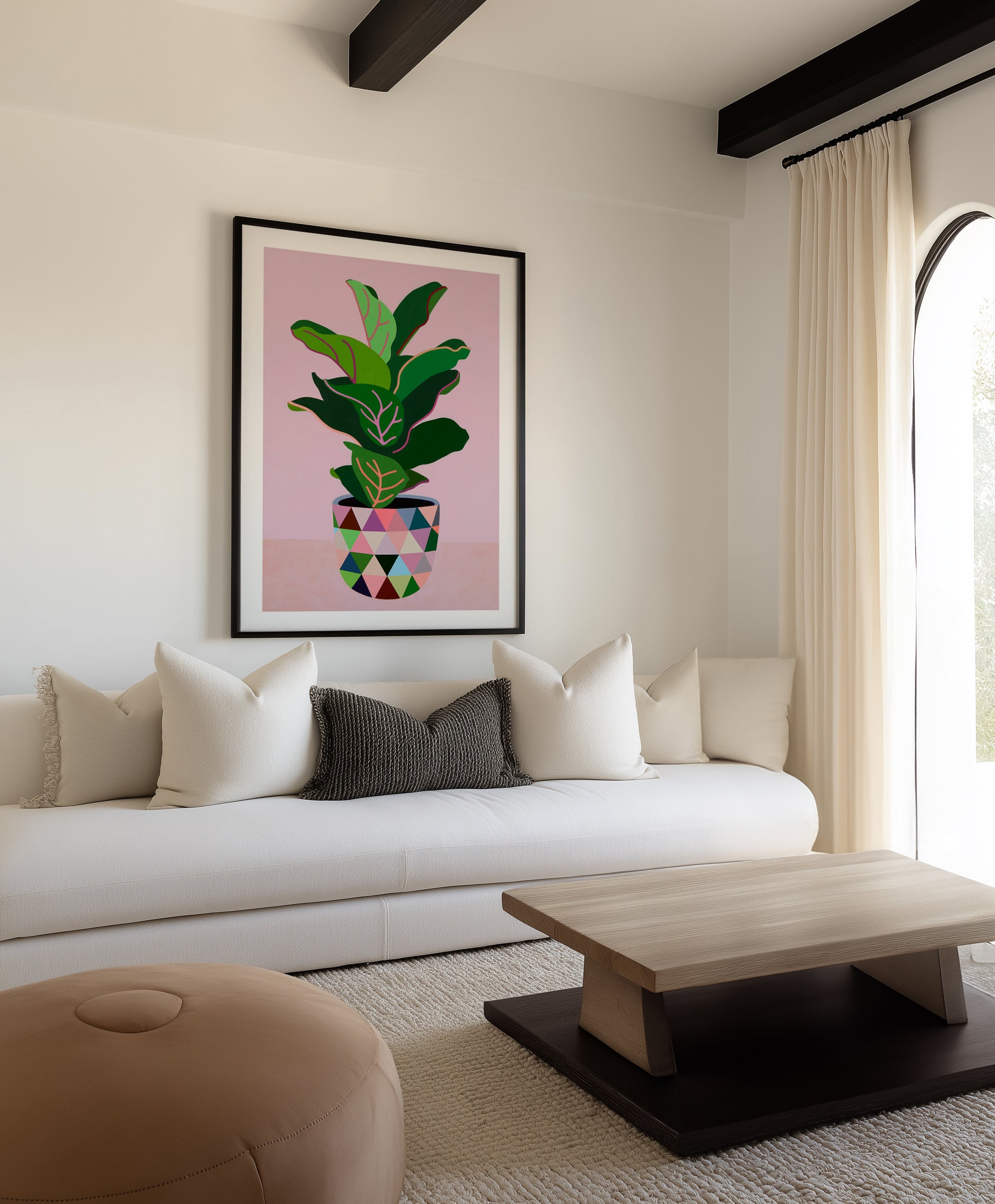 Plant with Pink Vase by Naomi Taitz Duffy | Art Print