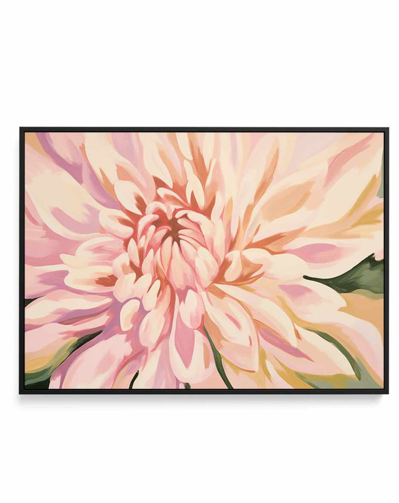 Dahlia in Bloom | Framed Canvas Art Print