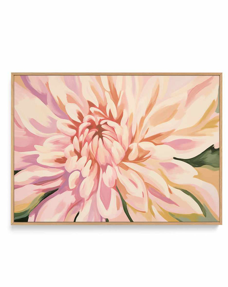 Dahlia in Bloom | Framed Canvas Art Print