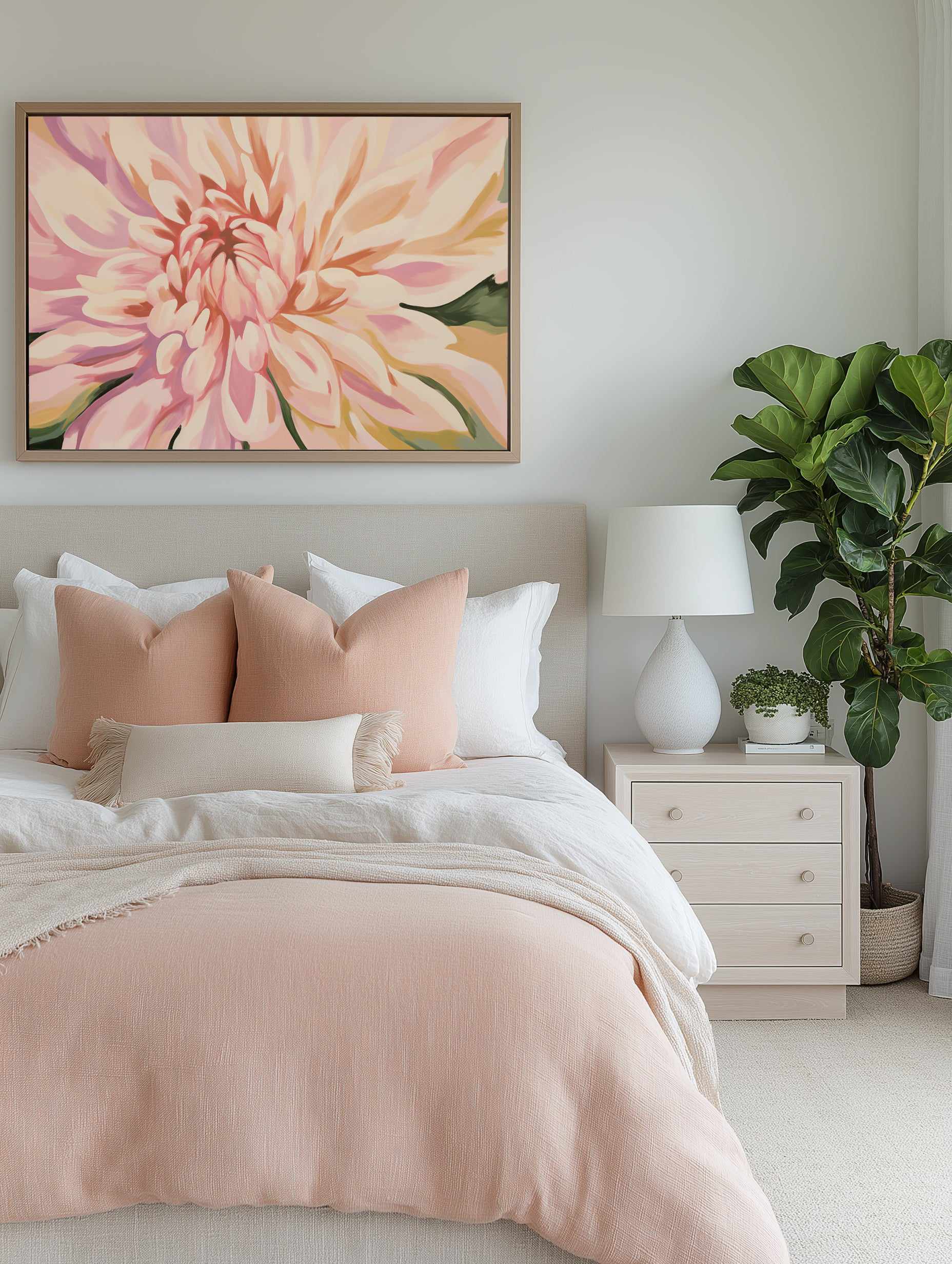 Dahlia in Bloom | Framed Canvas Art Print