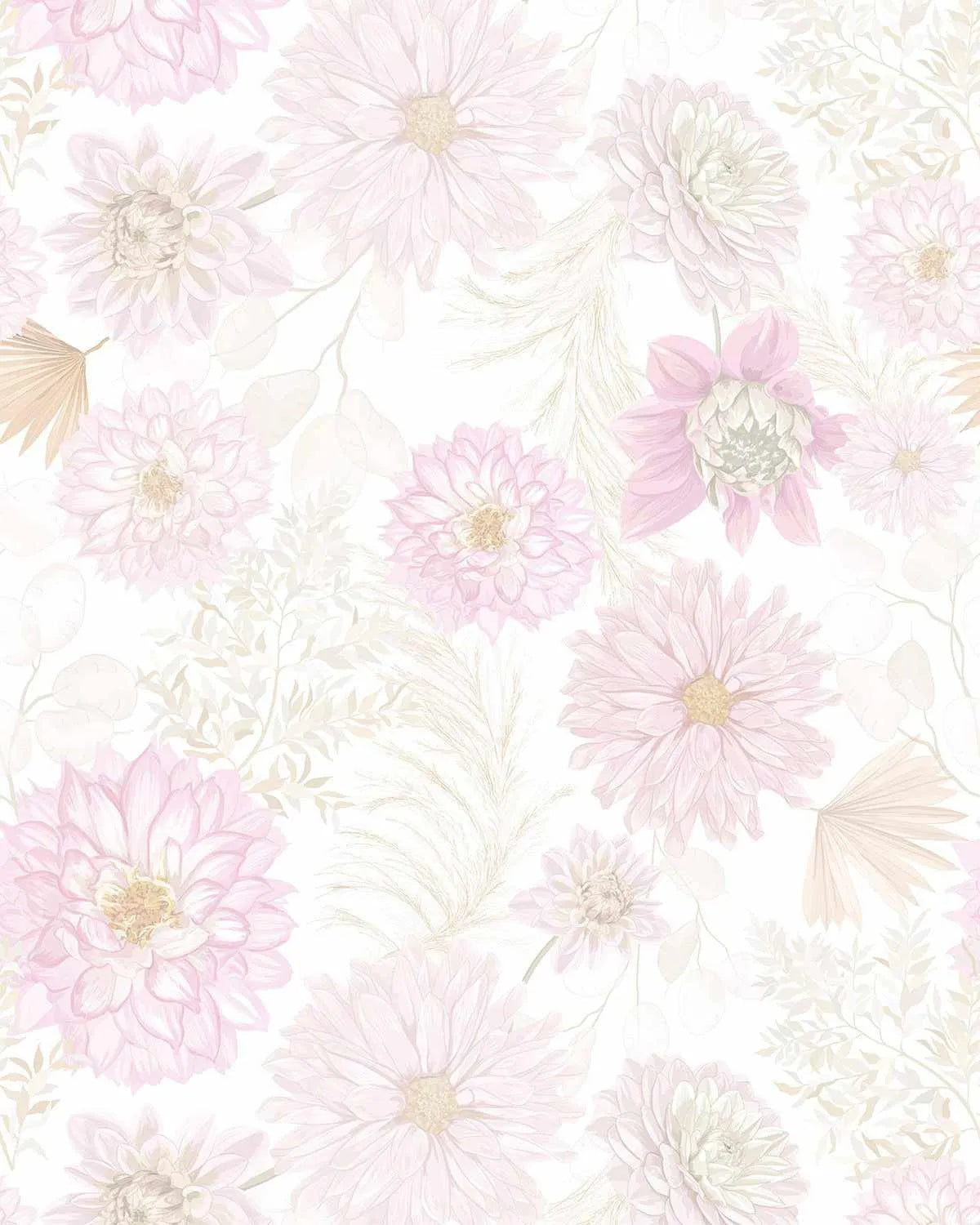 Dahlias In Bloom Wallpaper Mural-Wallpaper-Buy Kids Removable Wallpaper Online Our Custom Made Children√¢‚Ç¨‚Ñ¢s Wallpapers Are A Fun Way To Decorate And Enhance Boys Bedroom Decor And Girls Bedrooms They Are An Amazing Addition To Your Kids Bedroom Walls Our Collection of Kids Wallpaper Is Sure To Transform Your Kids Rooms Interior Style From Pink Wallpaper To Dinosaur Wallpaper Even Marble Wallpapers For Teen Boys Shop Peel And Stick Wallpaper Online Today With Olive et Oriel