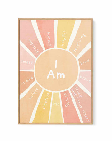 Daily Affirmations | Framed Canvas Art Print from Olive et Oriel where you can shop wallpaper and artworks online