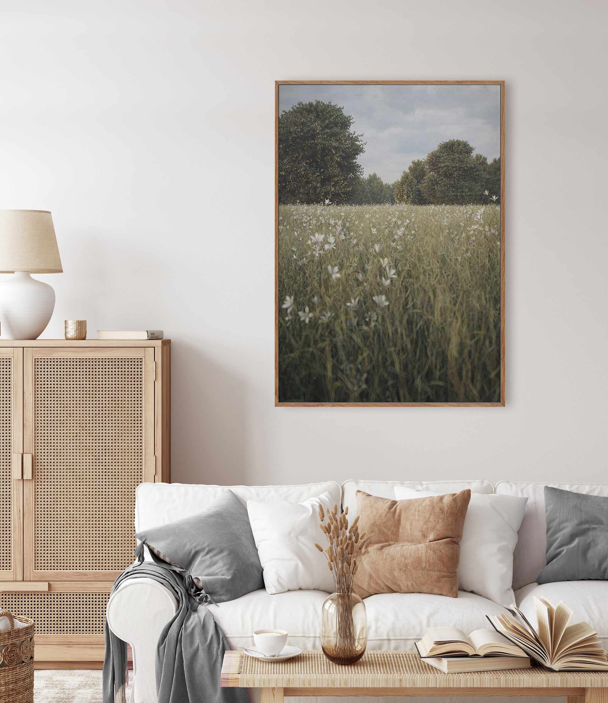 Daisy Fields by Guachinarte | Framed Canvas Art Print