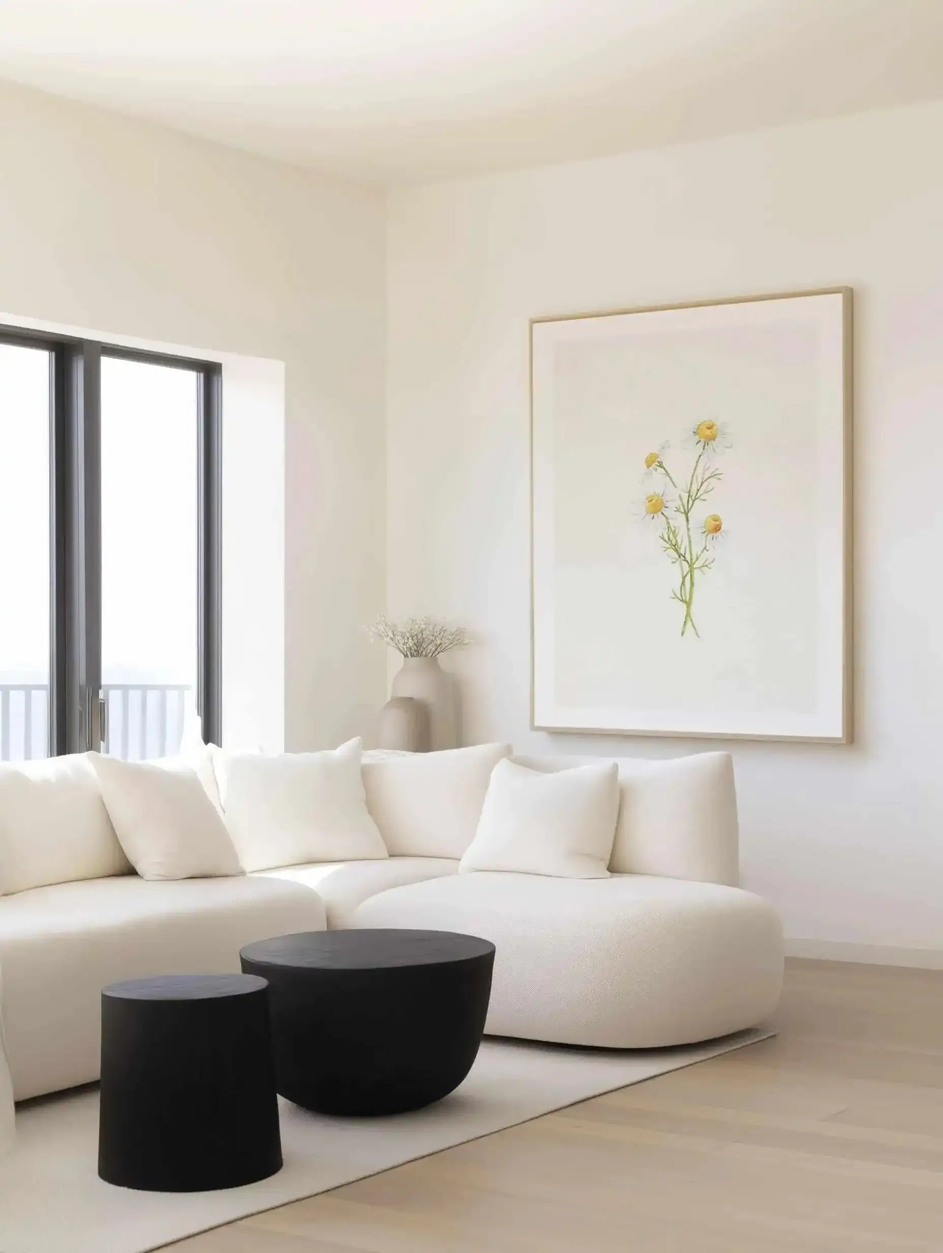 Daisies on Linen III Art Print from Olive et Oriel where you can shop wallpaper and artworks online