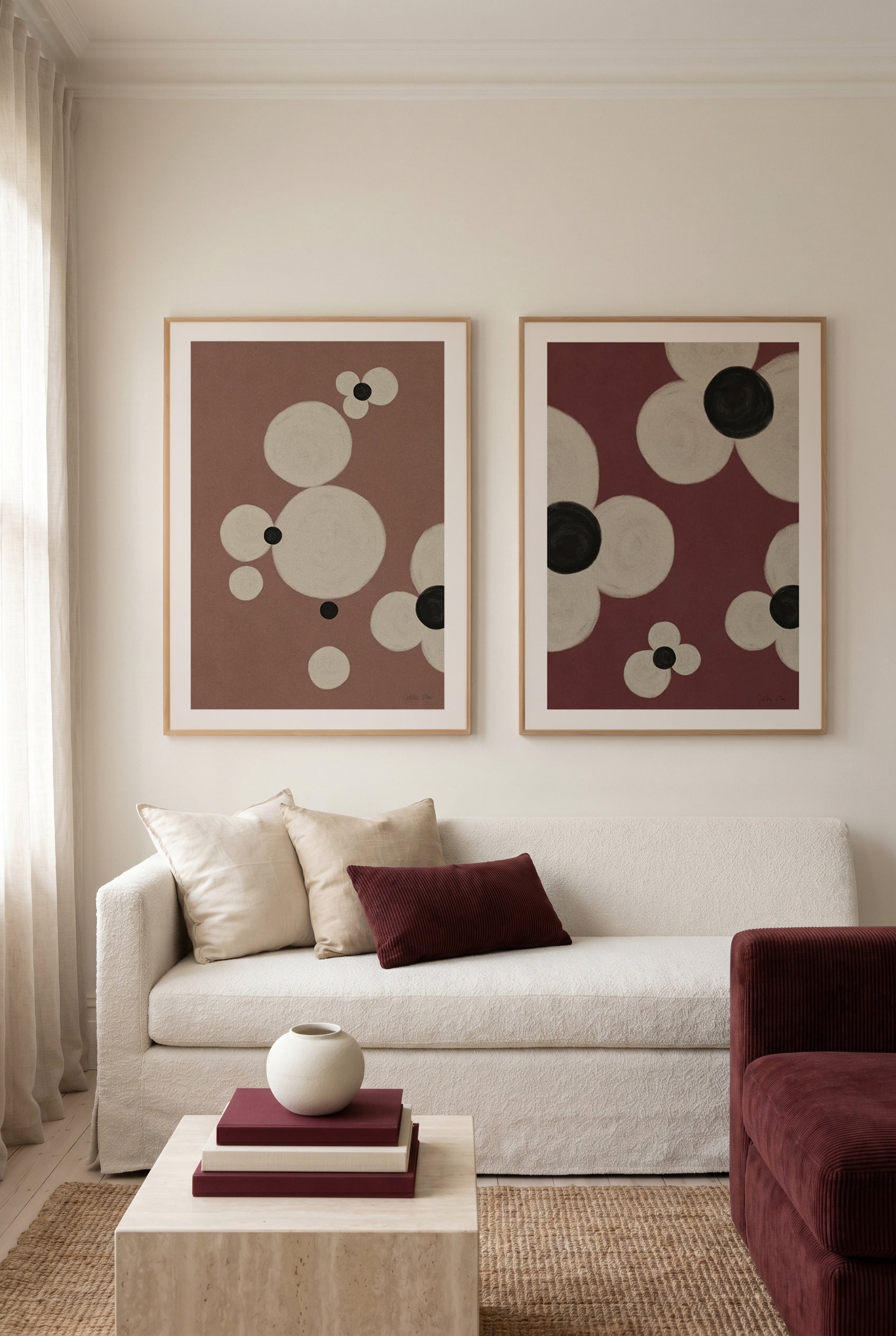Daisy 1 & 2 by Julita Elbe Art Print Set of 2 | Matching Wall Art