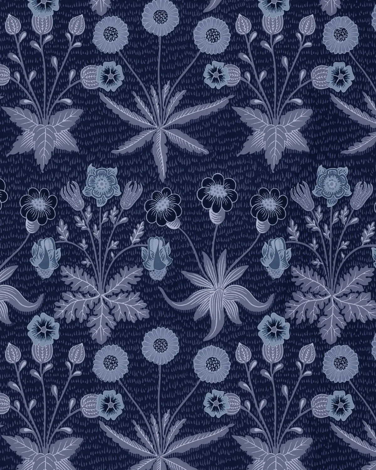 Daisy in Navy Blue by William Morris Wallpaper from Olive et Oriel where you can shop wallpaper and artworks online