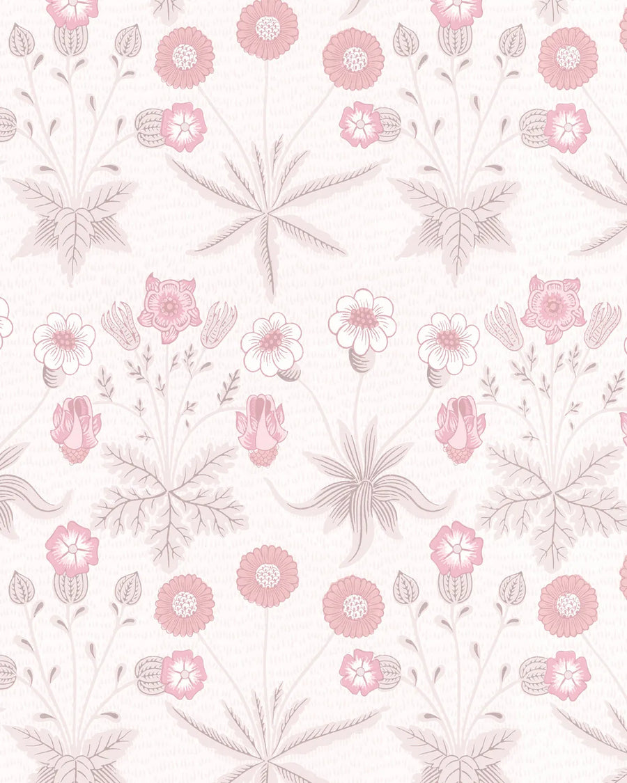Daisy in Soft Pink by William Morris Wallpaper from Olive et Oriel where you can shop wallpaper and artworks online