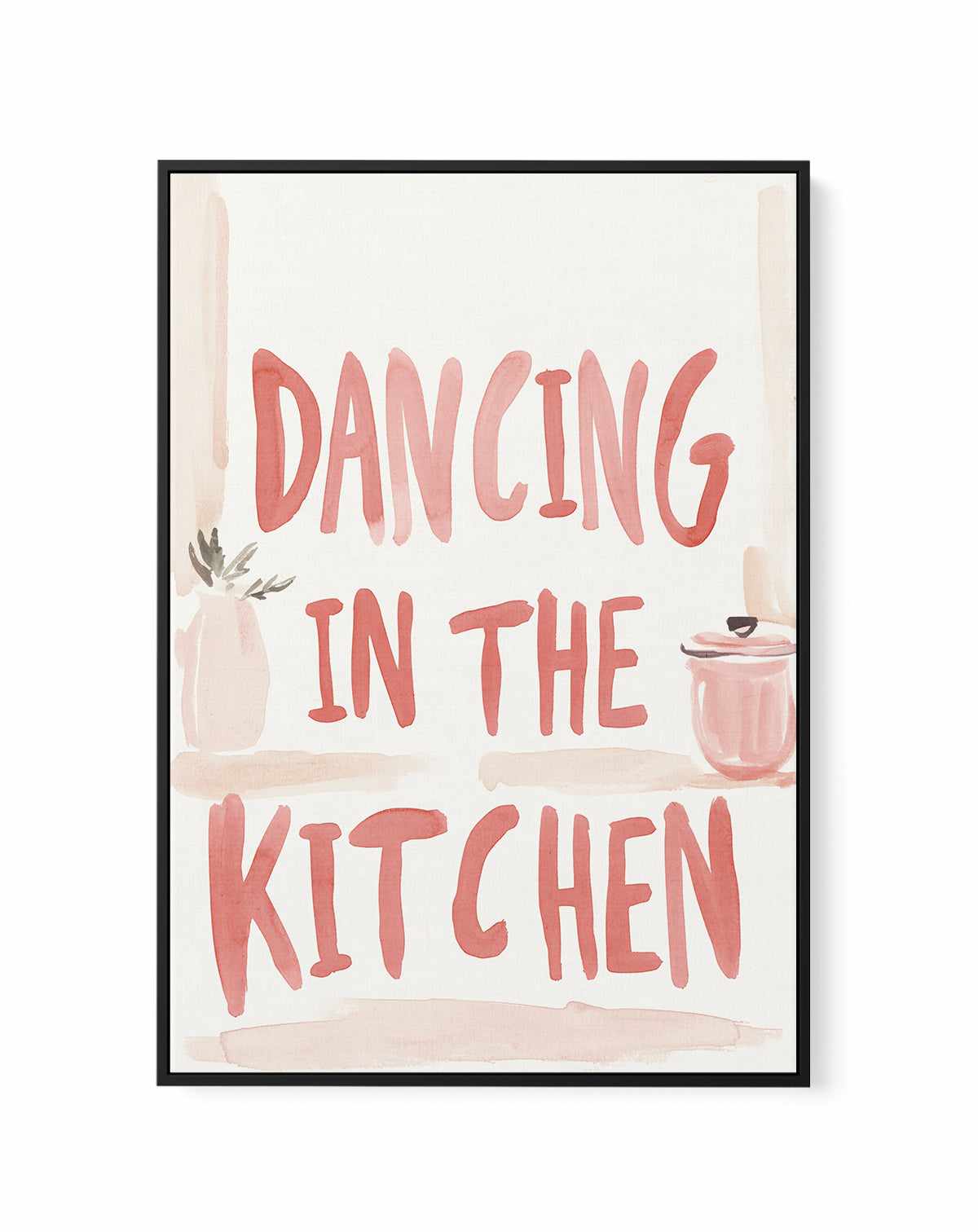Dancing in the kitchen | Framed Canvas Art Print from Olive et Oriel where you can shop wallpaper and artworks online