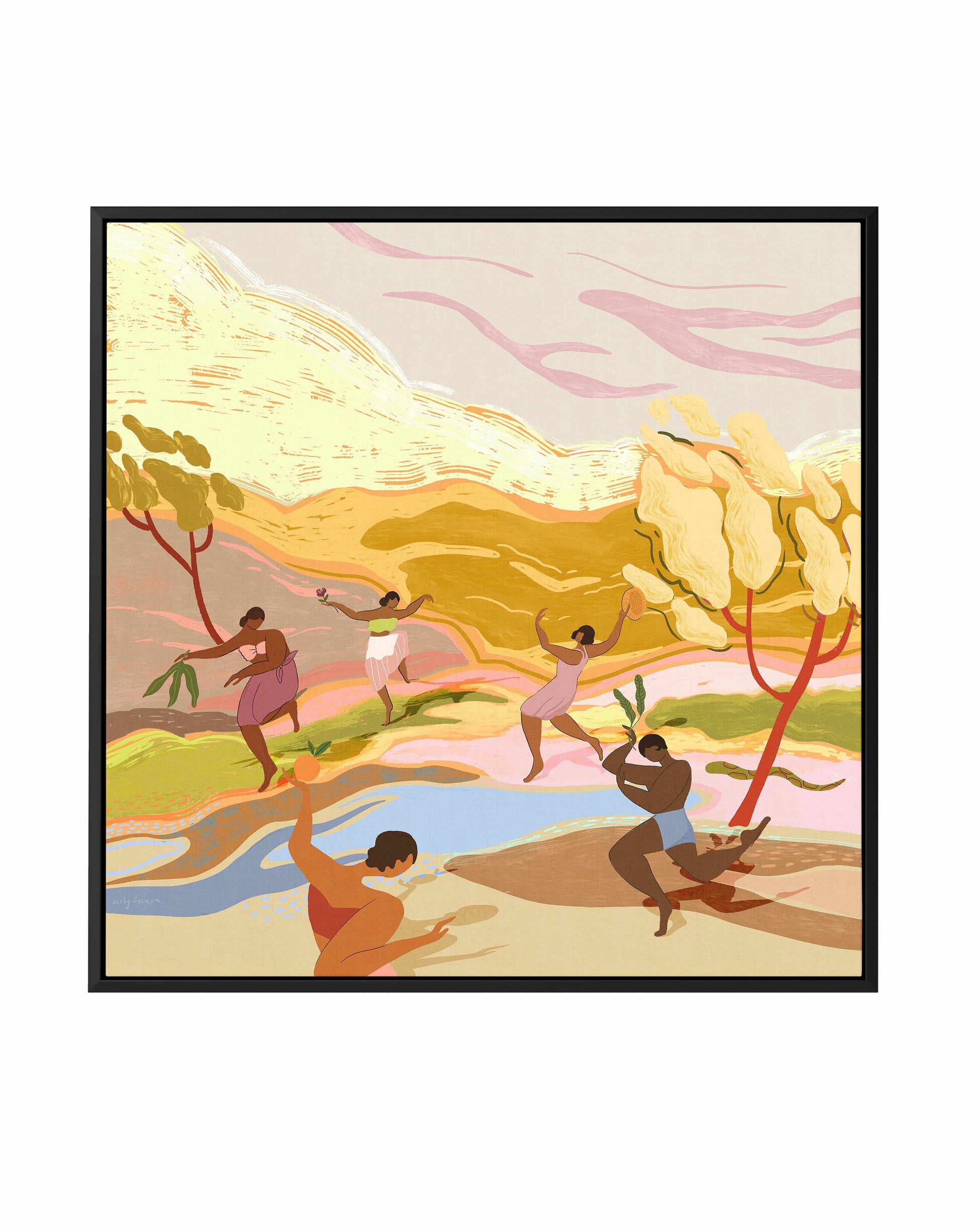 Dancing In Paradise by Arty Guava | Framed Canvas Art Print from Olive et Oriel where you can shop wallpaper and artworks online