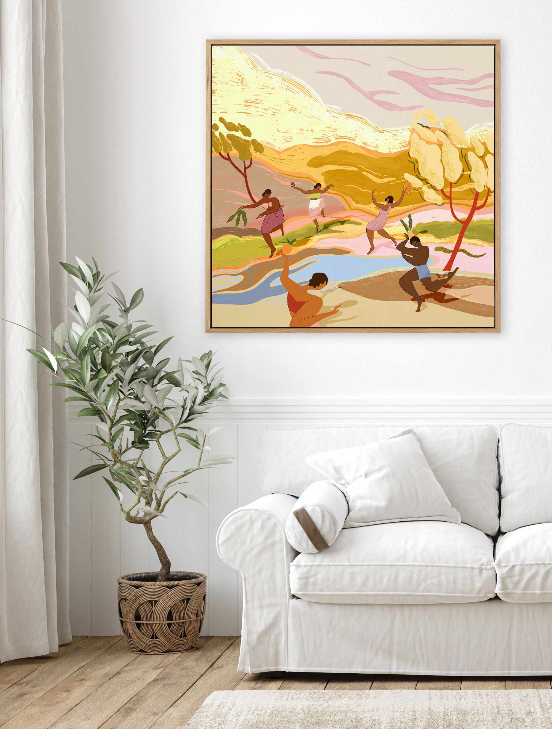 Dancing In Paradise by Arty Guava | Framed Canvas Art Print from Olive et Oriel where you can shop wallpaper and artworks online