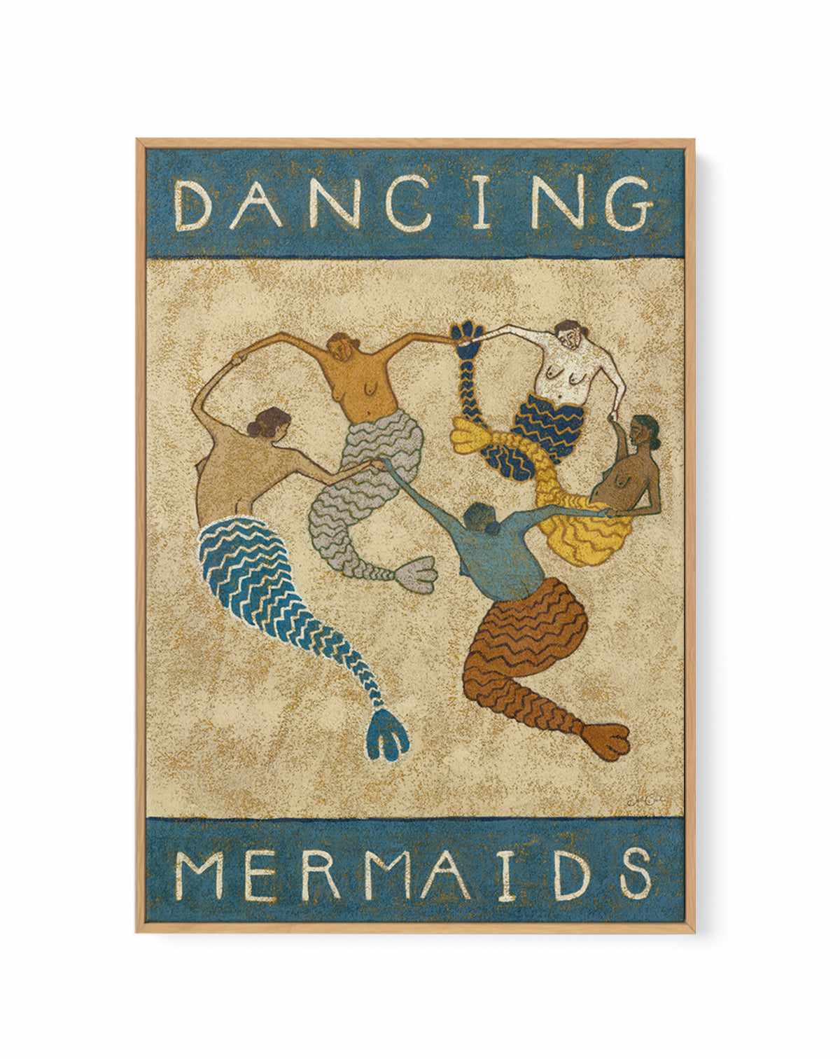 Dancing Mermaids by Julie Celina  | Framed Canvas Art Print