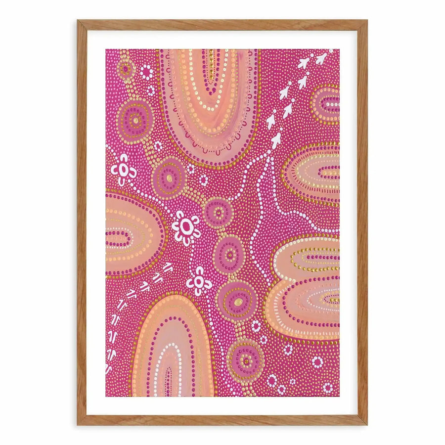Dancing On Country I By Domica Hill Art Print-PRINT-Olive et Oriel-Domica Hill-50x70 cm | 19.6" x 27.5"-Walnut-With White Border-Buy-Australian-Art-Prints-Online-with-Olive-et-Oriel-Your-Artwork-Specialists-Austrailia-Decorate-With-Coastal-Photo-Wall-Art-Prints-From-Our-Beach-House-Artwork-Collection-Fine-Poster-and-Framed-Artwork