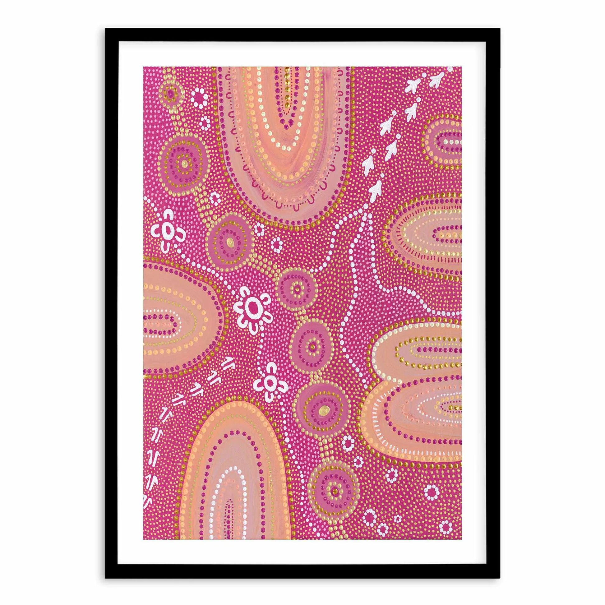 Dancing On Country I By Domica Hill Art Print-PRINT-Olive et Oriel-Domica Hill-A5 | 5.8" x 8.3" | 14.8 x 21cm-Black-With White Border-Buy-Australian-Art-Prints-Online-with-Olive-et-Oriel-Your-Artwork-Specialists-Austrailia-Decorate-With-Coastal-Photo-Wall-Art-Prints-From-Our-Beach-House-Artwork-Collection-Fine-Poster-and-Framed-Artwork