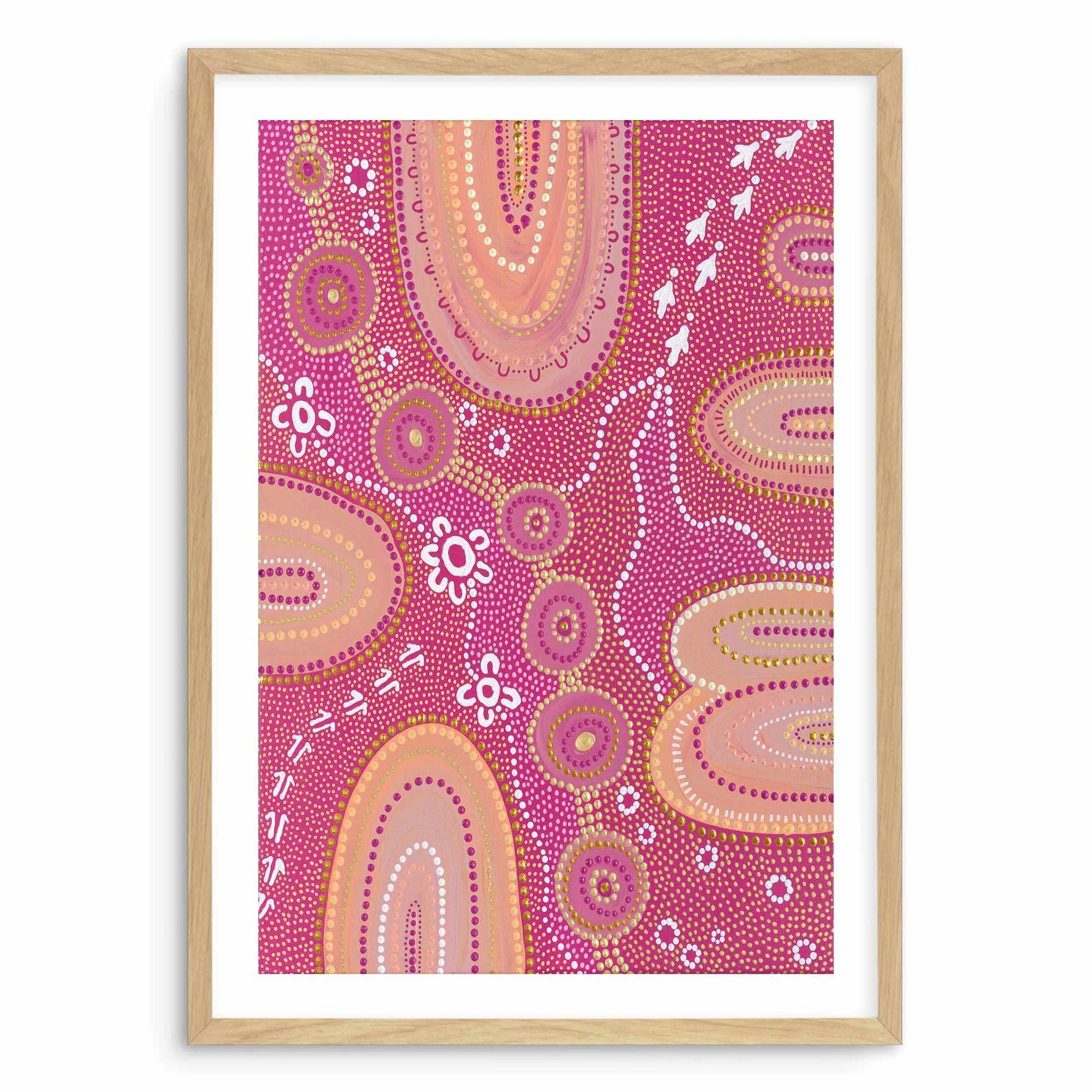 Dancing On Country I By Domica Hill Art Print-PRINT-Olive et Oriel-Domica Hill-A5 | 5.8" x 8.3" | 14.8 x 21cm-Oak-With White Border-Buy-Australian-Art-Prints-Online-with-Olive-et-Oriel-Your-Artwork-Specialists-Austrailia-Decorate-With-Coastal-Photo-Wall-Art-Prints-From-Our-Beach-House-Artwork-Collection-Fine-Poster-and-Framed-Artwork