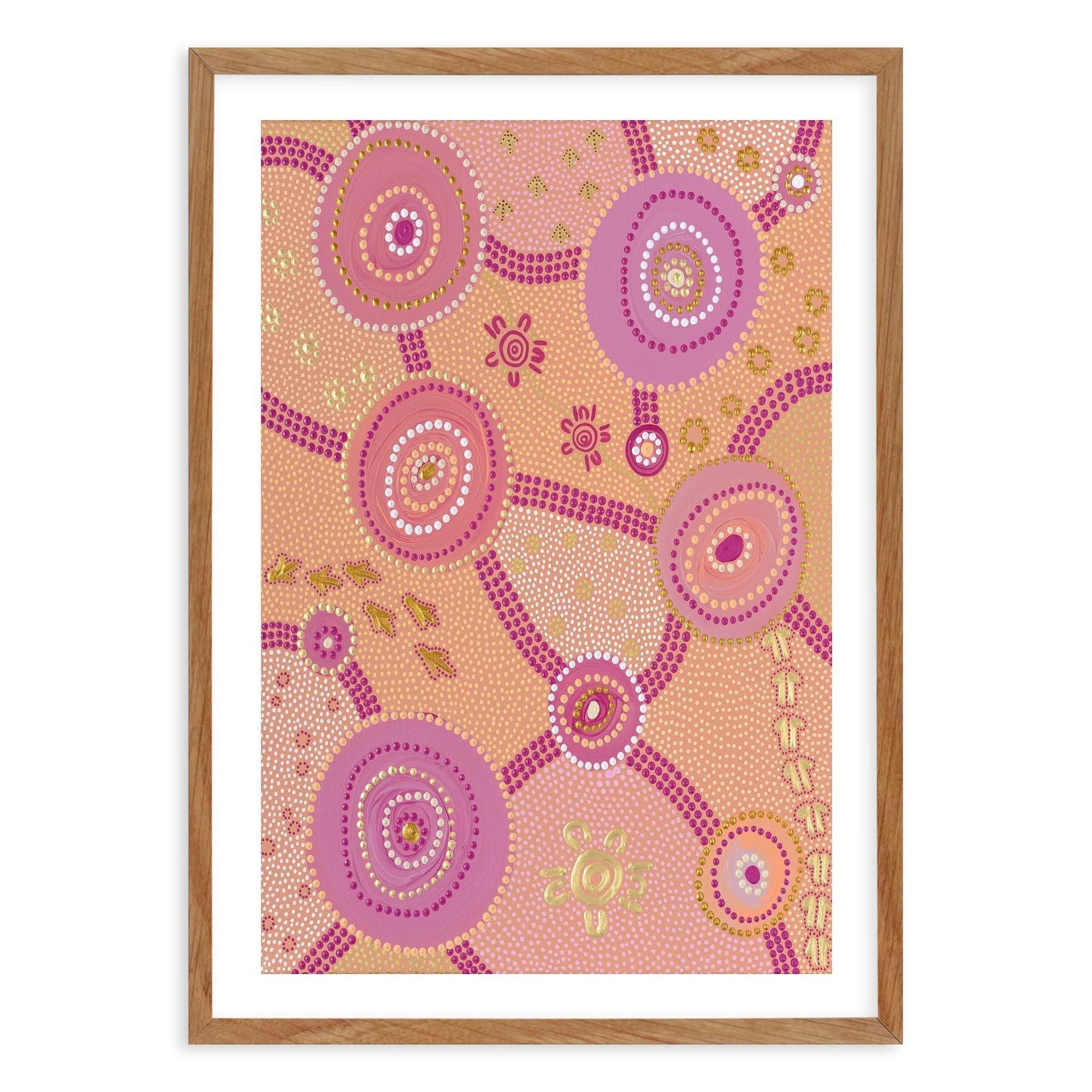 Dancing On Country II By Domica Hill Art Print-PRINT-Olive et Oriel-Domica Hill-50x70 cm | 19.6" x 27.5"-Walnut-With White Border-Buy-Australian-Art-Prints-Online-with-Olive-et-Oriel-Your-Artwork-Specialists-Austrailia-Decorate-With-Coastal-Photo-Wall-Art-Prints-From-Our-Beach-House-Artwork-Collection-Fine-Poster-and-Framed-Artwork