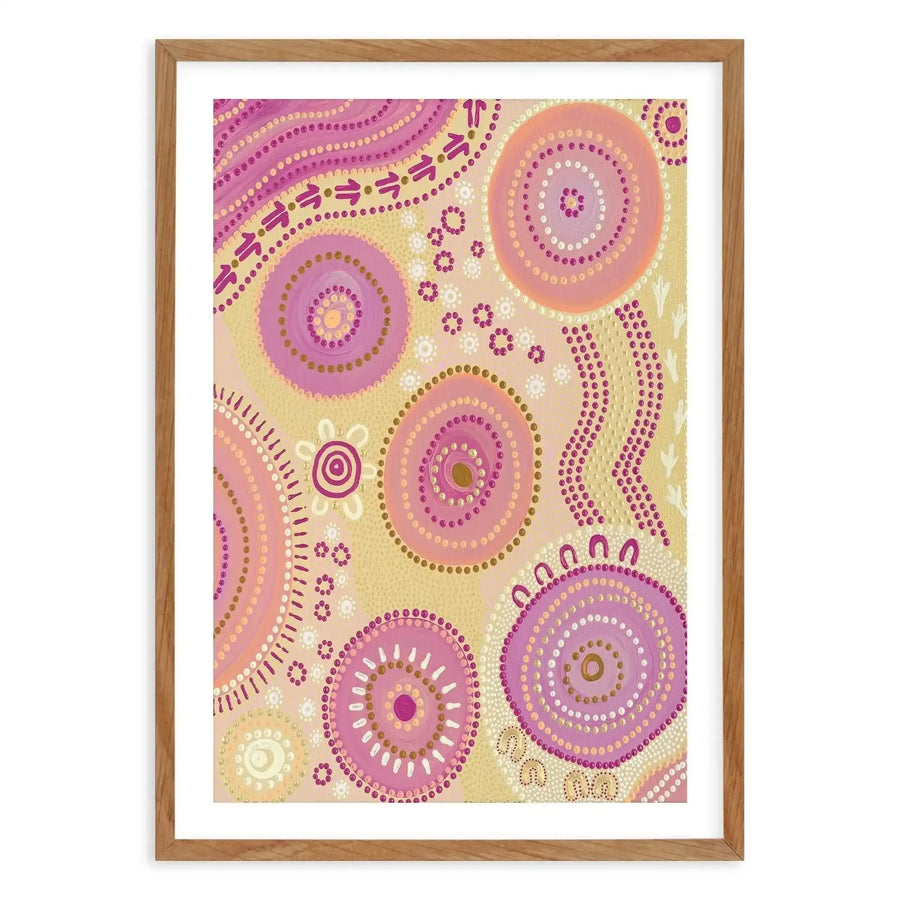 Dancing On Country III By Domica Hill Art Print-PRINT-Olive et Oriel-Domica Hill-50x70 cm | 19.6" x 27.5"-Walnut-With White Border-Buy-Australian-Art-Prints-Online-with-Olive-et-Oriel-Your-Artwork-Specialists-Austrailia-Decorate-With-Coastal-Photo-Wall-Art-Prints-From-Our-Beach-House-Artwork-Collection-Fine-Poster-and-Framed-Artwork