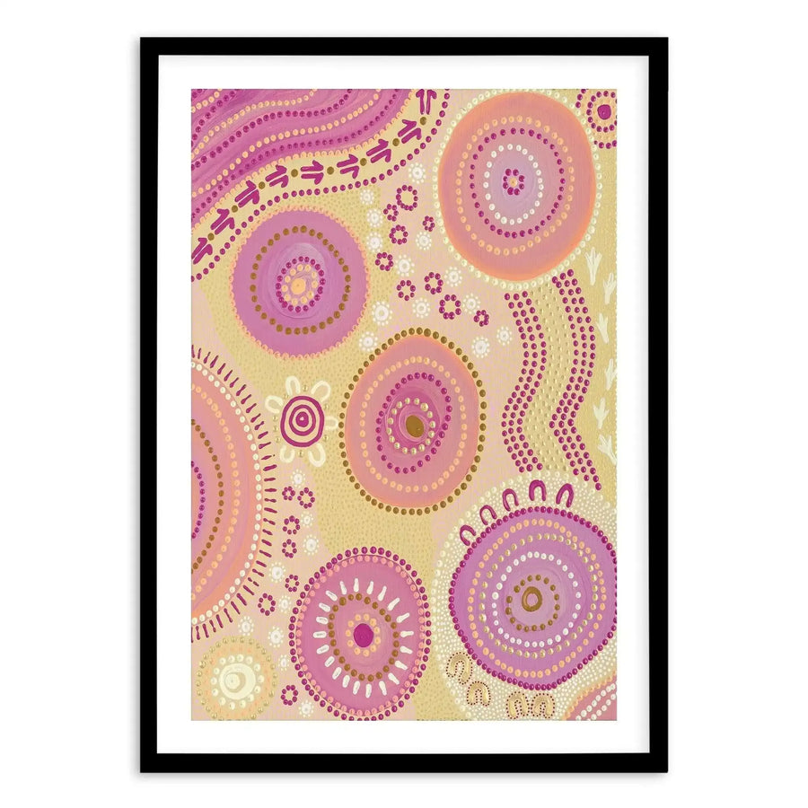 Dancing On Country III By Domica Hill Art Print-PRINT-Olive et Oriel-Domica Hill-A5 | 5.8" x 8.3" | 14.8 x 21cm-Black-With White Border-Buy-Australian-Art-Prints-Online-with-Olive-et-Oriel-Your-Artwork-Specialists-Austrailia-Decorate-With-Coastal-Photo-Wall-Art-Prints-From-Our-Beach-House-Artwork-Collection-Fine-Poster-and-Framed-Artwork