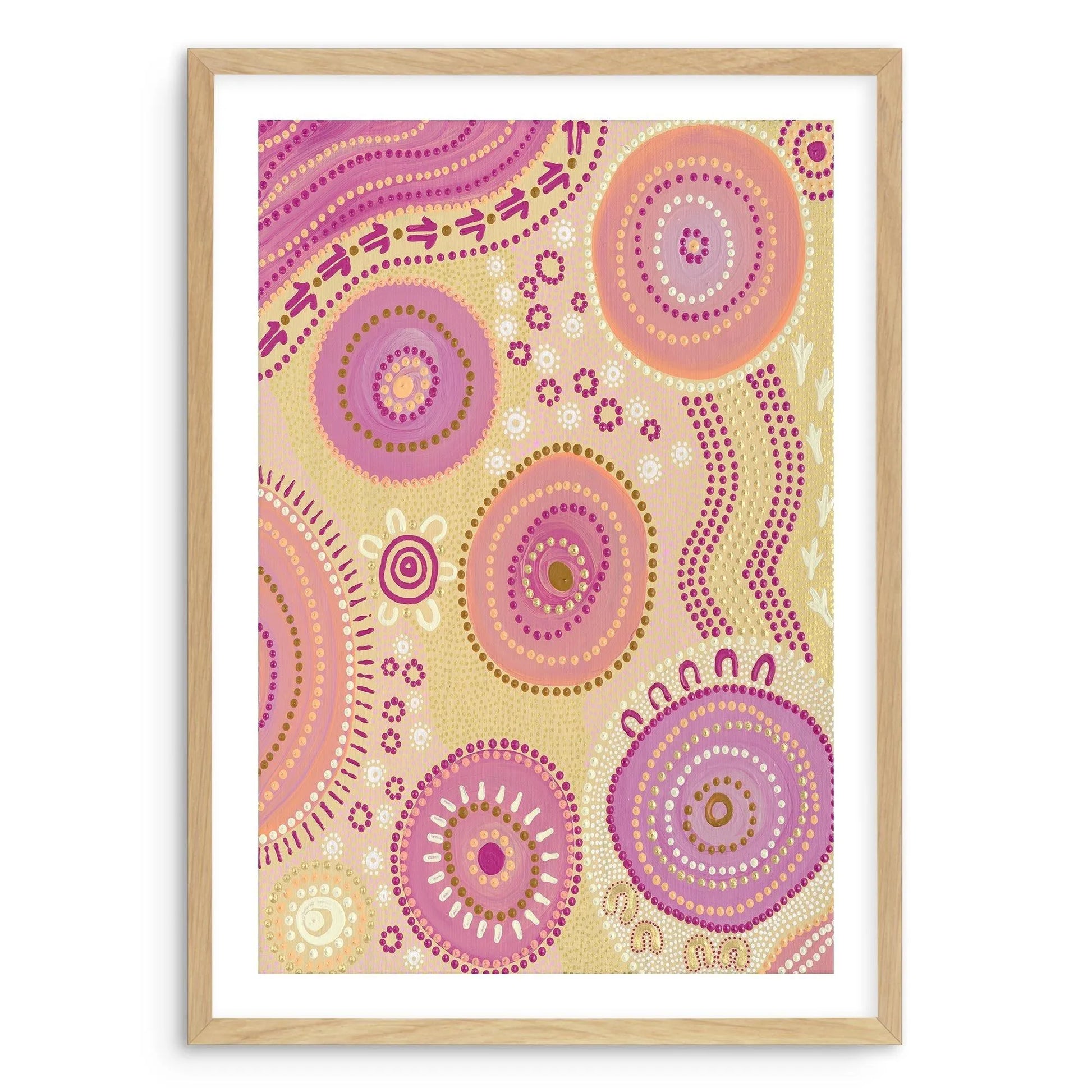 Dancing On Country III By Domica Hill Art Print-PRINT-Olive et Oriel-Domica Hill-A5 | 5.8" x 8.3" | 14.8 x 21cm-Oak-With White Border-Buy-Australian-Art-Prints-Online-with-Olive-et-Oriel-Your-Artwork-Specialists-Austrailia-Decorate-With-Coastal-Photo-Wall-Art-Prints-From-Our-Beach-House-Artwork-Collection-Fine-Poster-and-Framed-Artwork