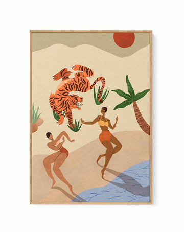 Dancing Tiger by Arty Guava | Framed Canvas Art Print from Olive et Oriel where you can shop wallpaper and artworks online